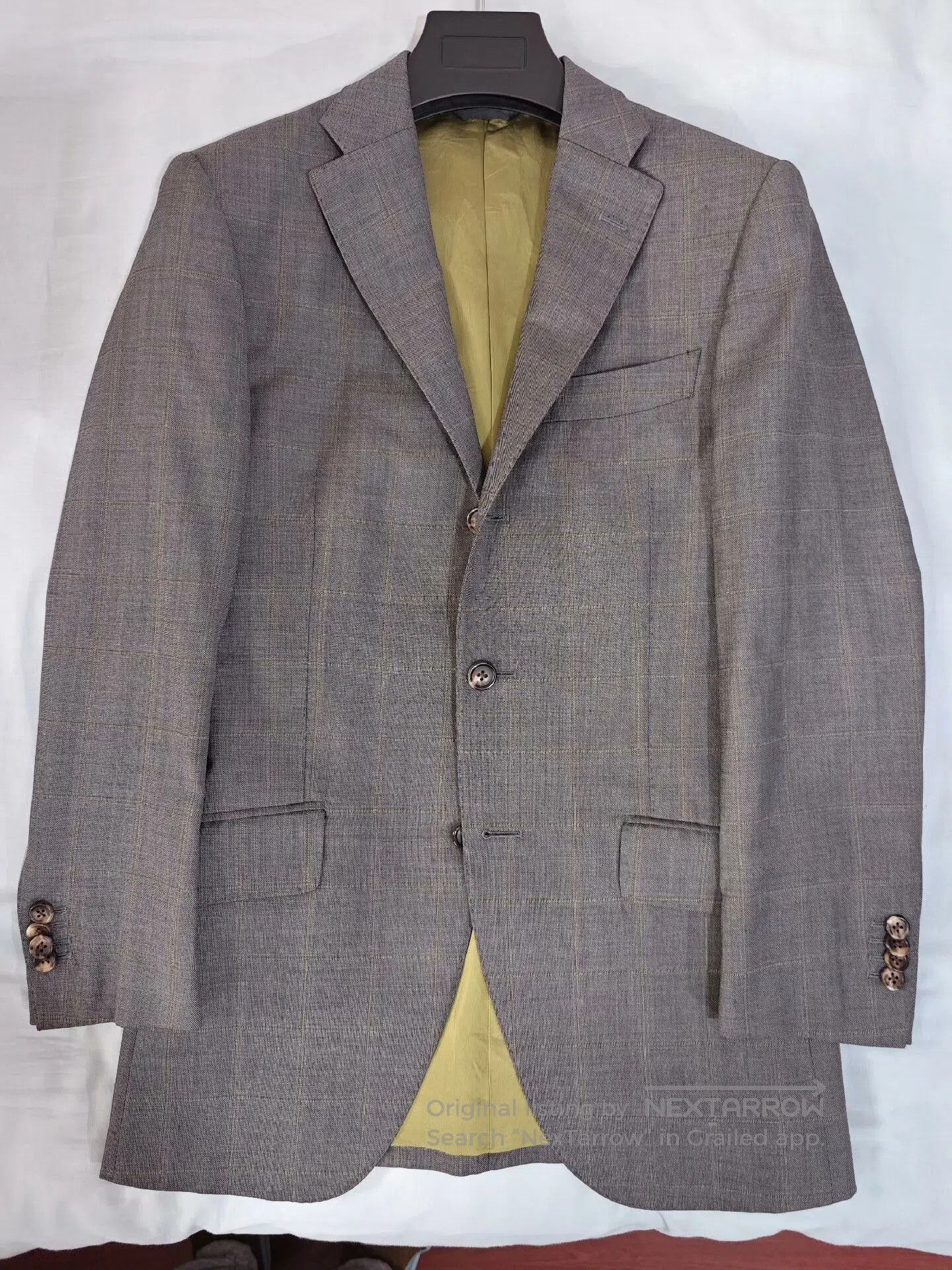 Boglioli Custom Gray Wool Blazer with Green Check. Size US S / EU 44-46 / 1 - 2 Thumbnail