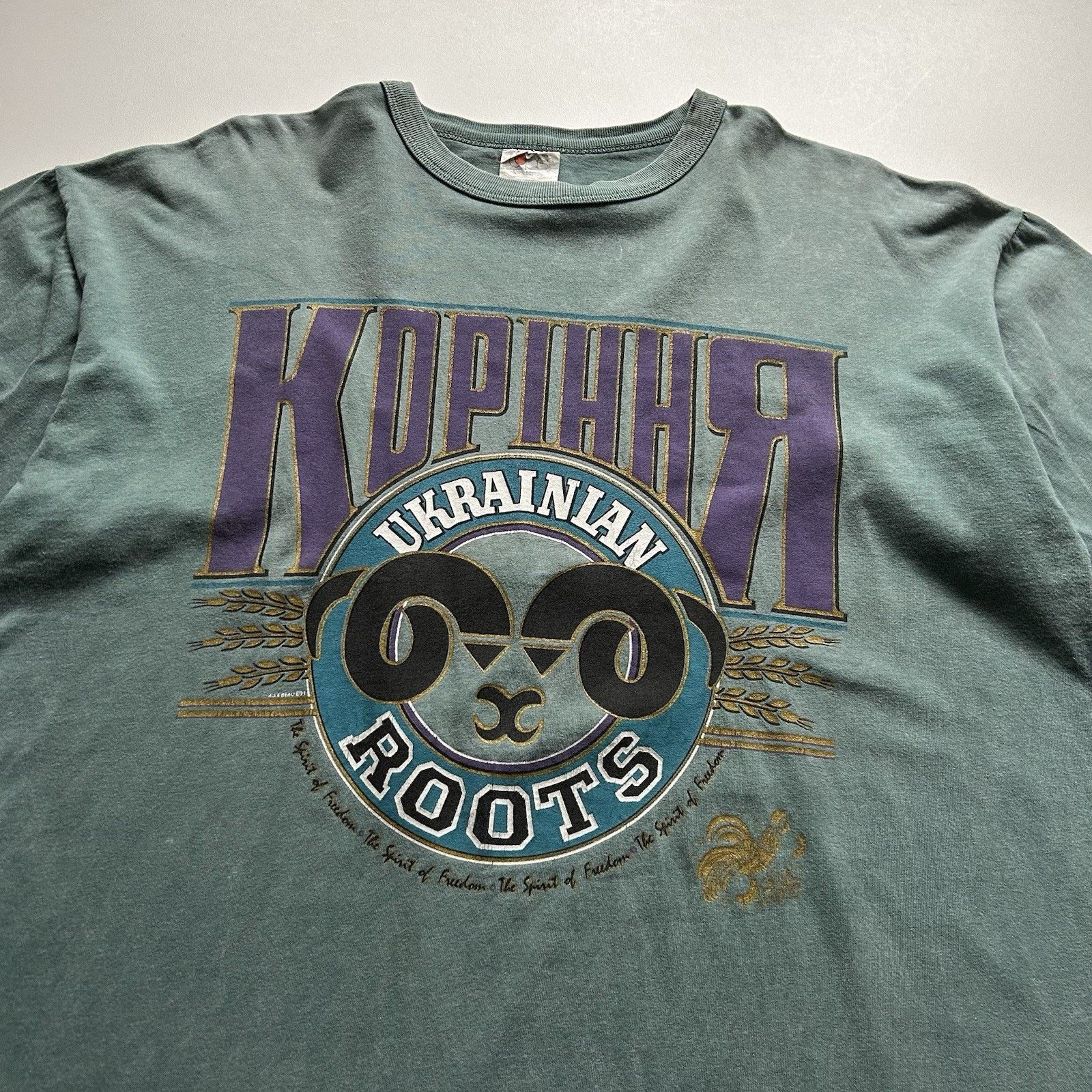 Vintage Vintage Ukrainian Roots T Shirt XXL 90s USSR CCCP Communism Size US XXL / EU 58 / 5 - 2 Thumbnail
