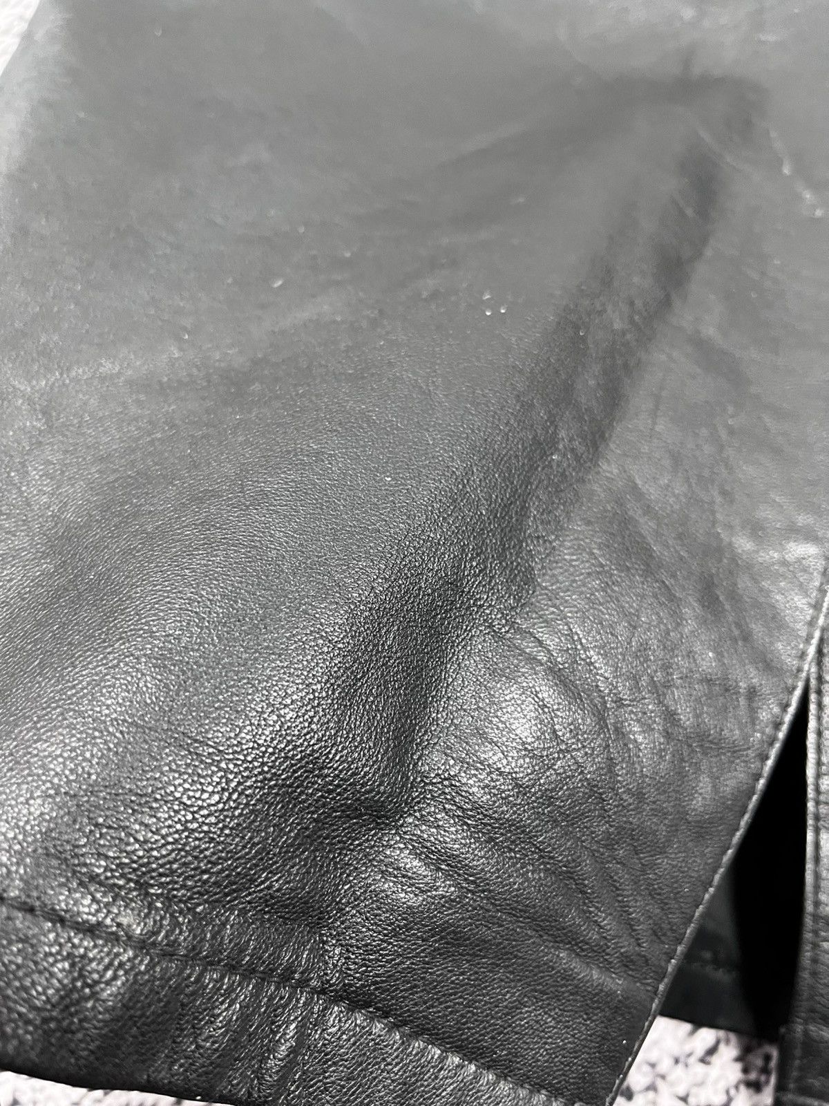 Leather Vintage 70s Leather Skirt Retro AvantGarde Size 29" - 6 Thumbnail
