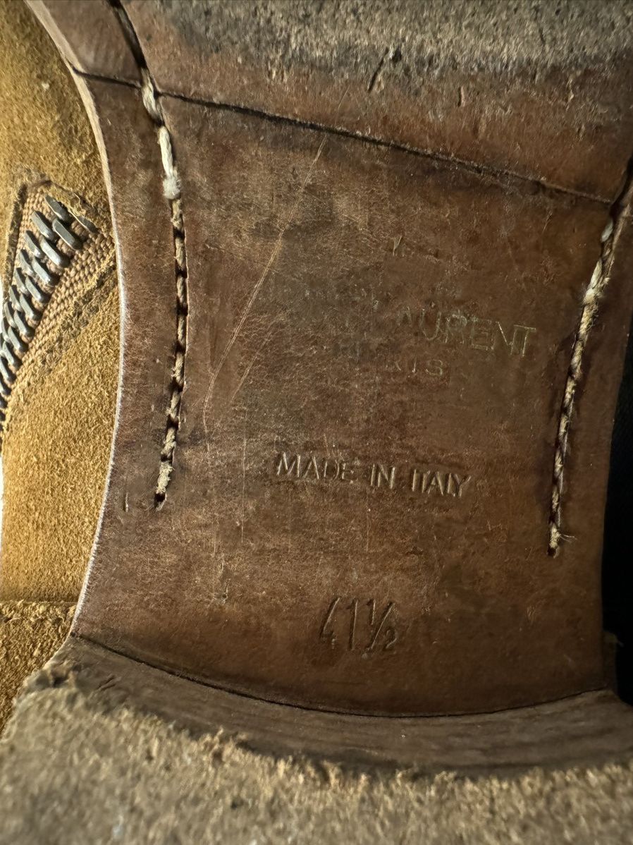 Hedi Slimane × Saint Laurent Paris Saint Laurent Wyatt Harness Boots in Ochre Size US 8.5 / EU 41-42 - 9 Thumbnail
