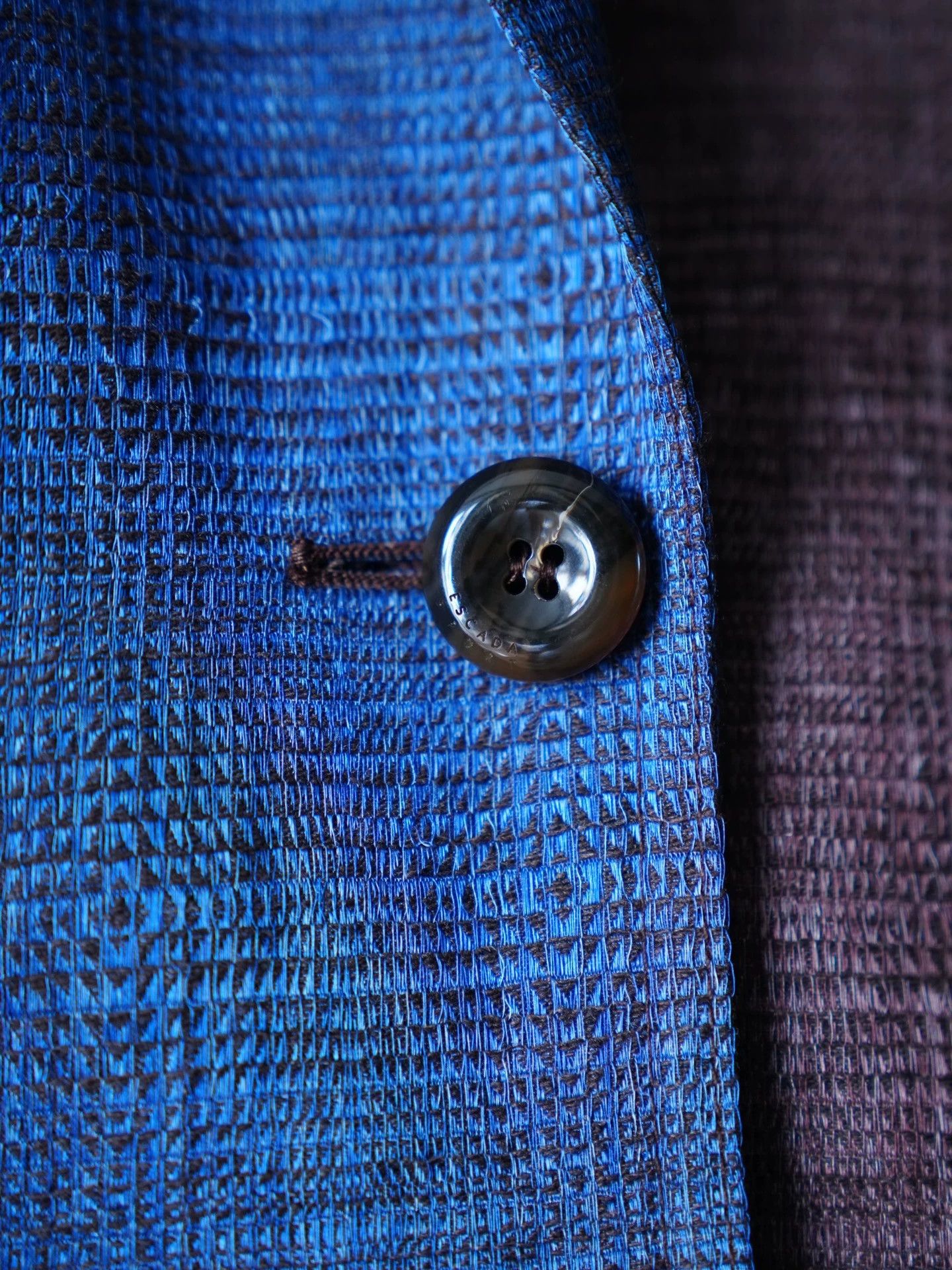 Escada Escada Vtg Wool Blend Blue Brown Gradient Blazer Size M / US 6-8 / IT 42-44 - 8 Thumbnail