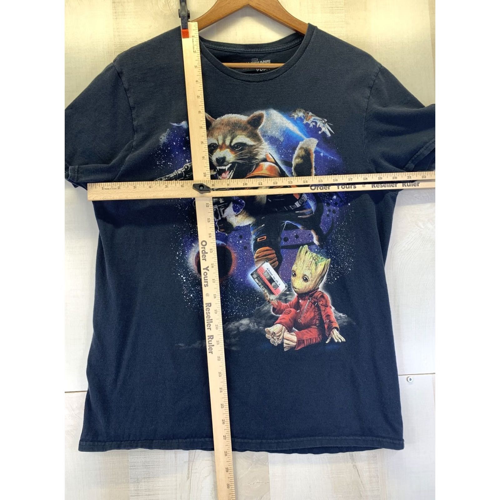 Vintage Marvel Guardians Of the Galaxy Rocket Groot Graphic T Shirt Men’s SZ L Black Cotton Crew Neck Short Sleeve, Interpreting 4880 Size US L / EU 52-54 / 3 - 5 Thumbnail