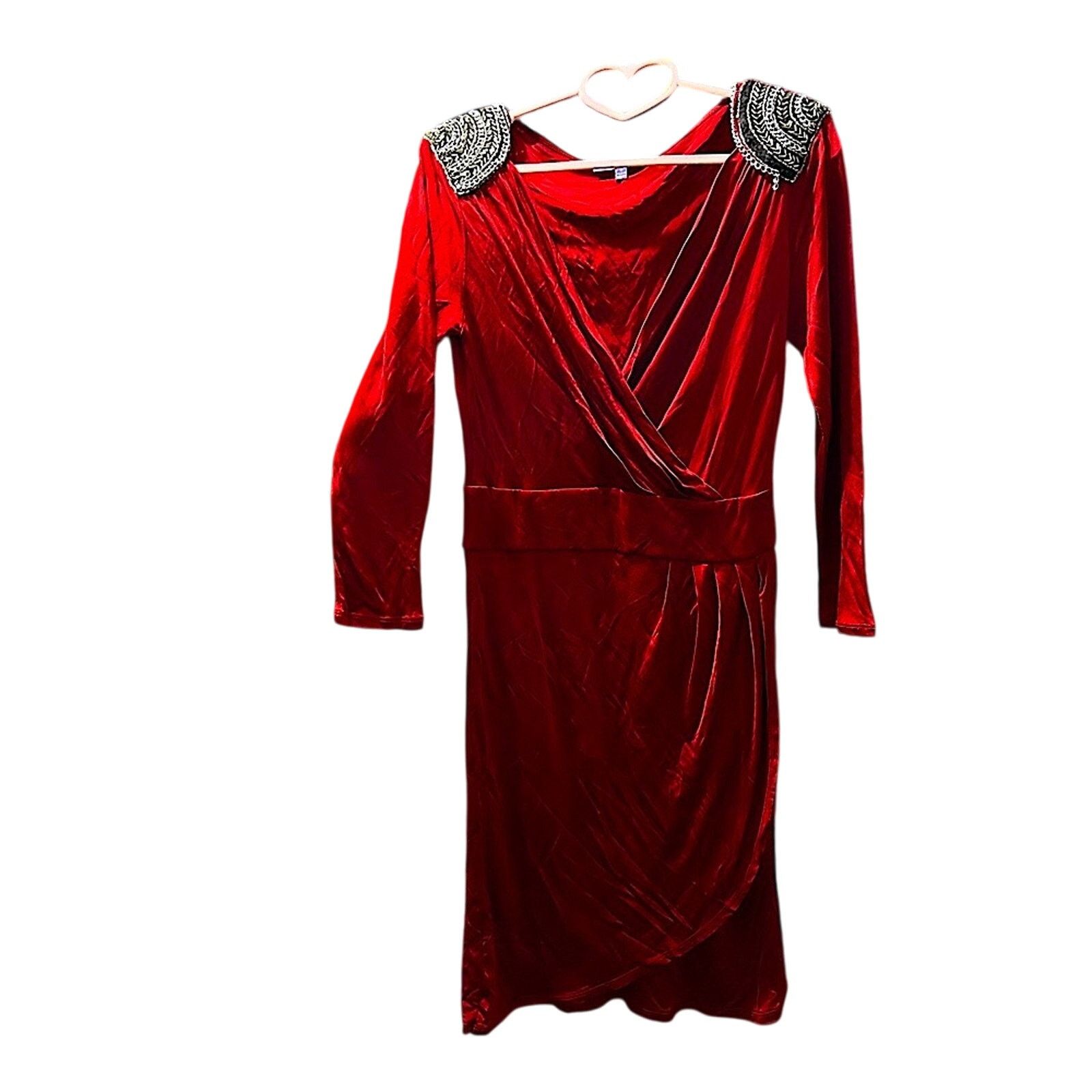 Vivienne Tam RARE! Vivienne Tam Red Faux Wrap Dress Chains Dark Fem M Size M / US 6-8 / IT 42-44 - 5 Thumbnail
