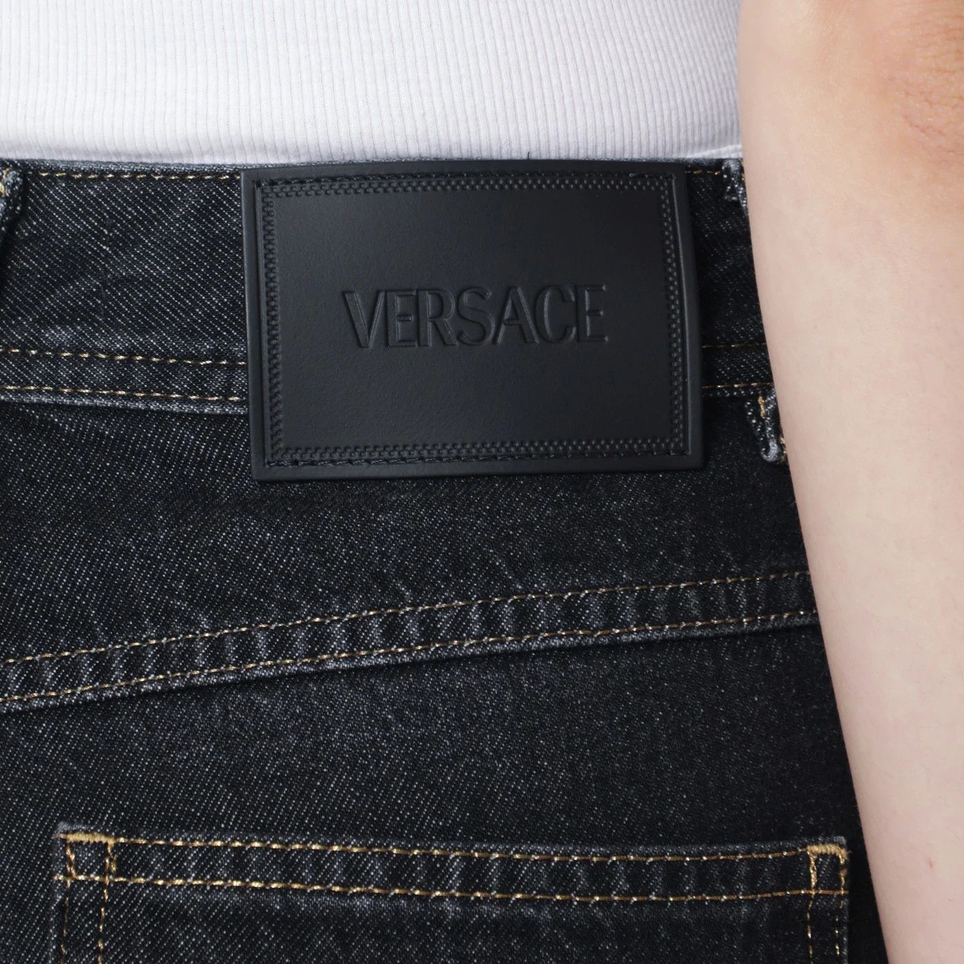 Versace o1d2blof0426 Denim Jeans With Studs in Black Size 25" / US 0 / IT 36 - 5 Thumbnail