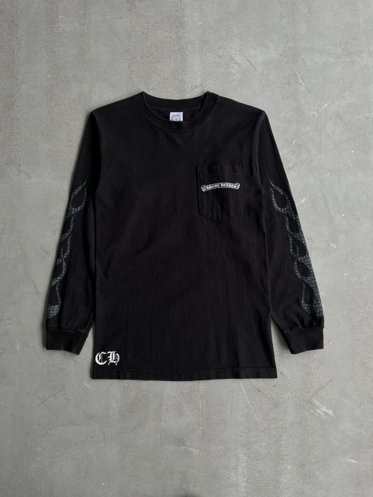 Chrome Hearts Rare 90s - Flame Monogram Sleeve Longsleeves Size US S / EU 44-46 / 1 - 1 Thumbnail