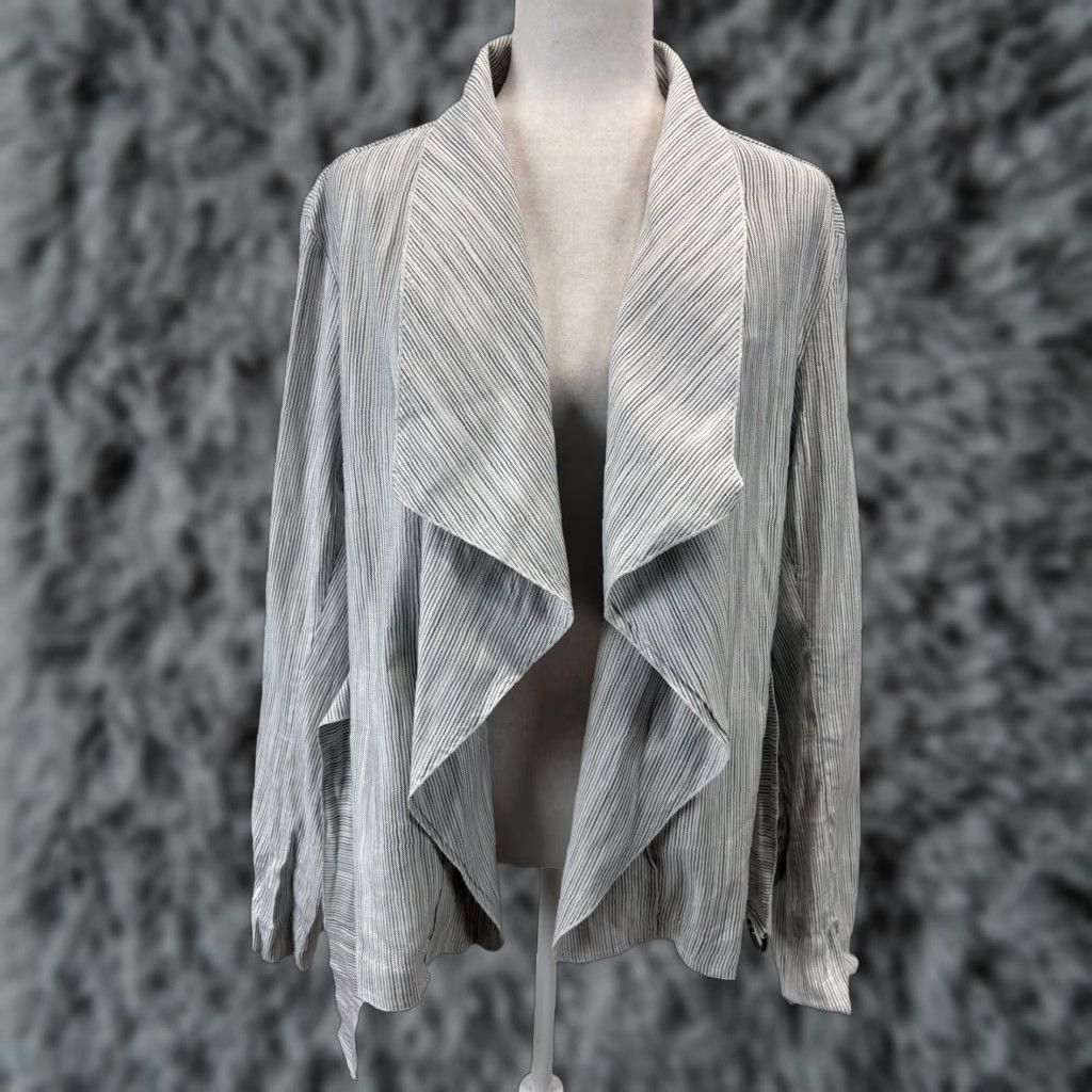 Vintage Lane Bryant Waterfall Jacket 22 Plus Striped Stretch Women’s Size 3XL / US 20-22 - 1 Thumbnail