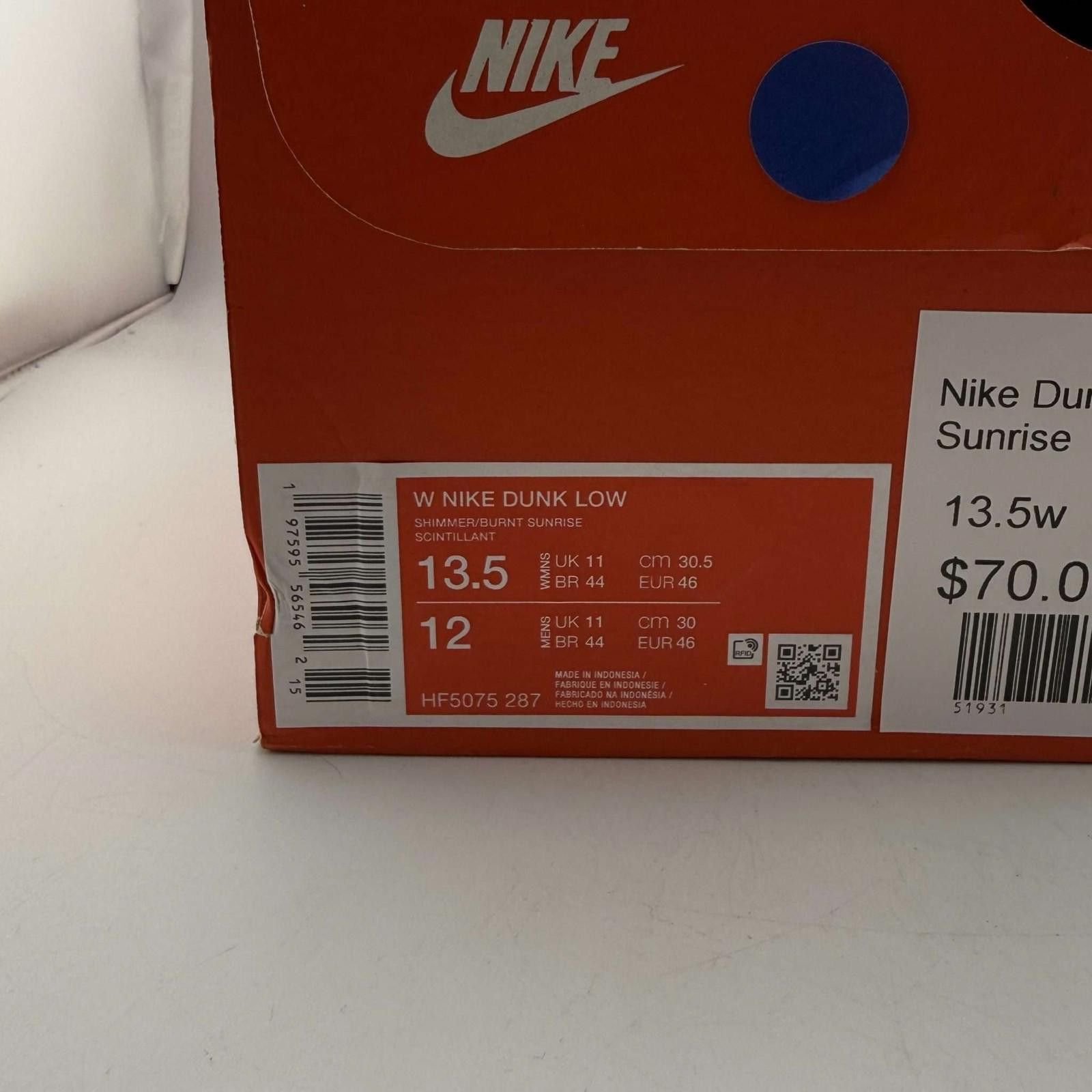 Nike Nike Dunk Low Burnt Sunrise 13.5w OG Box Size US 12 / IT 42 - 10 Thumbnail