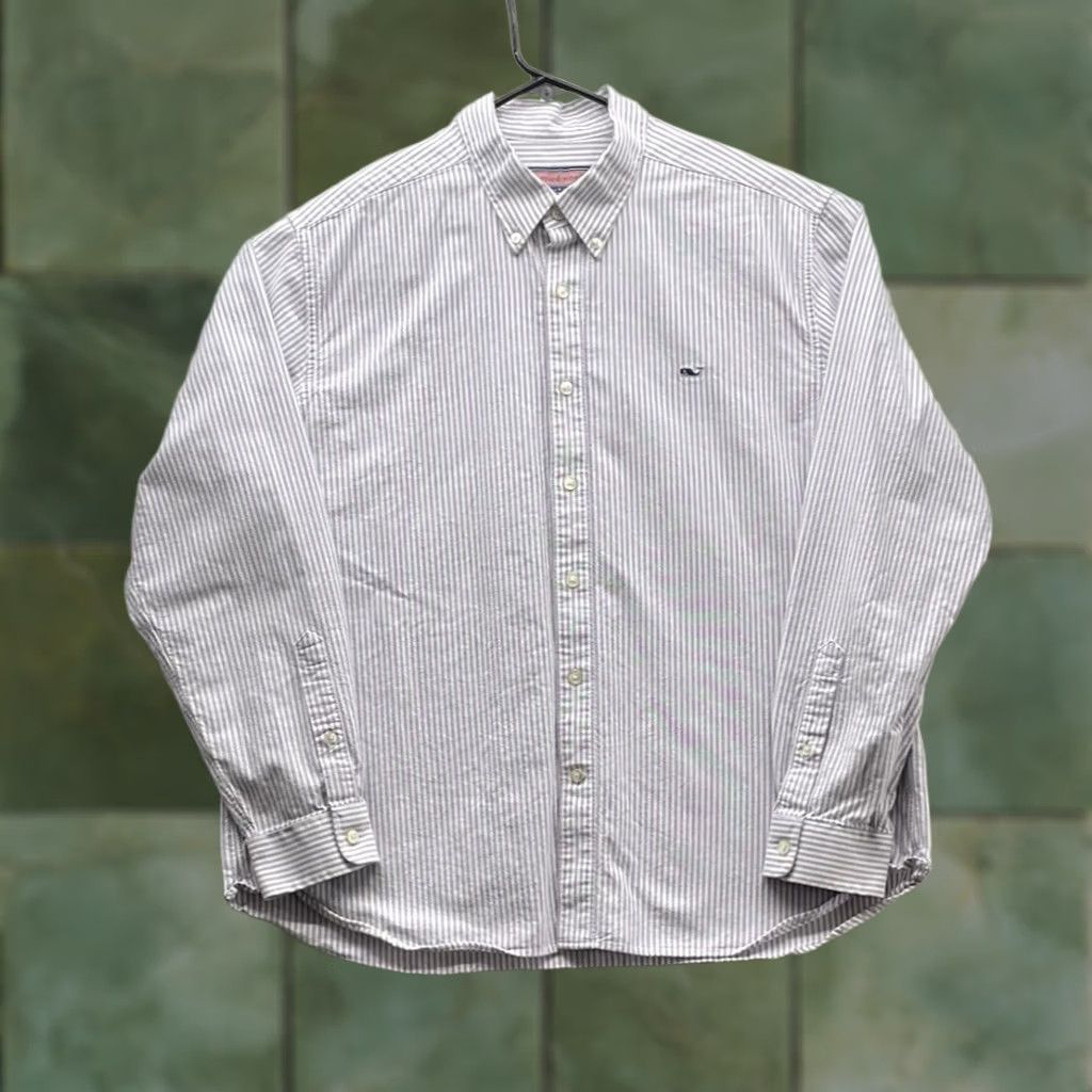 Vineyard Vines Vineyard Vines Collegiate Shirt Mens XL Purple White Striped Button Up Preppy Size US XL / EU 56 / 4 - 1 Thumbnail