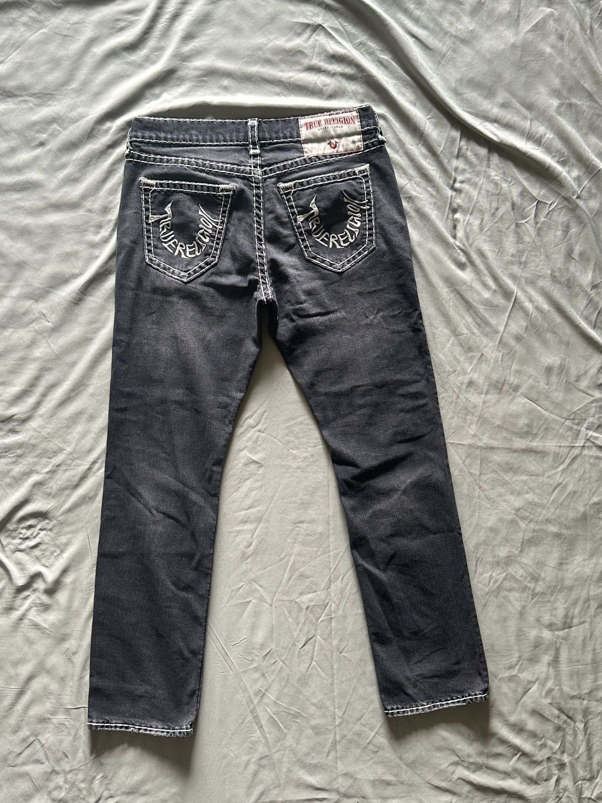 True Religion × Vintage True Religion Black Denim, White Constrast Stitch Pants Size US 34 / EU 50 - 3 Thumbnail