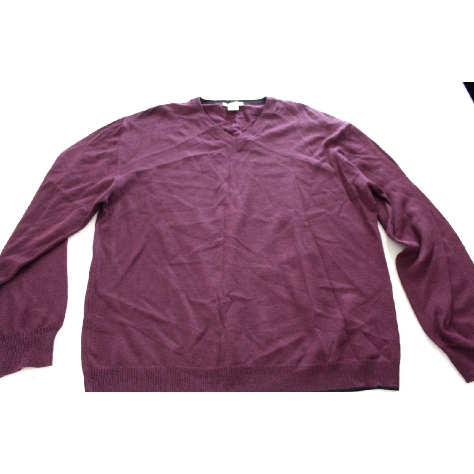 Vintage Opificium Made Italy Purple Wool Blend Vneck SWEATER XL Extra Large Men Size US XL / EU 56 / 4 - 2 Thumbnail