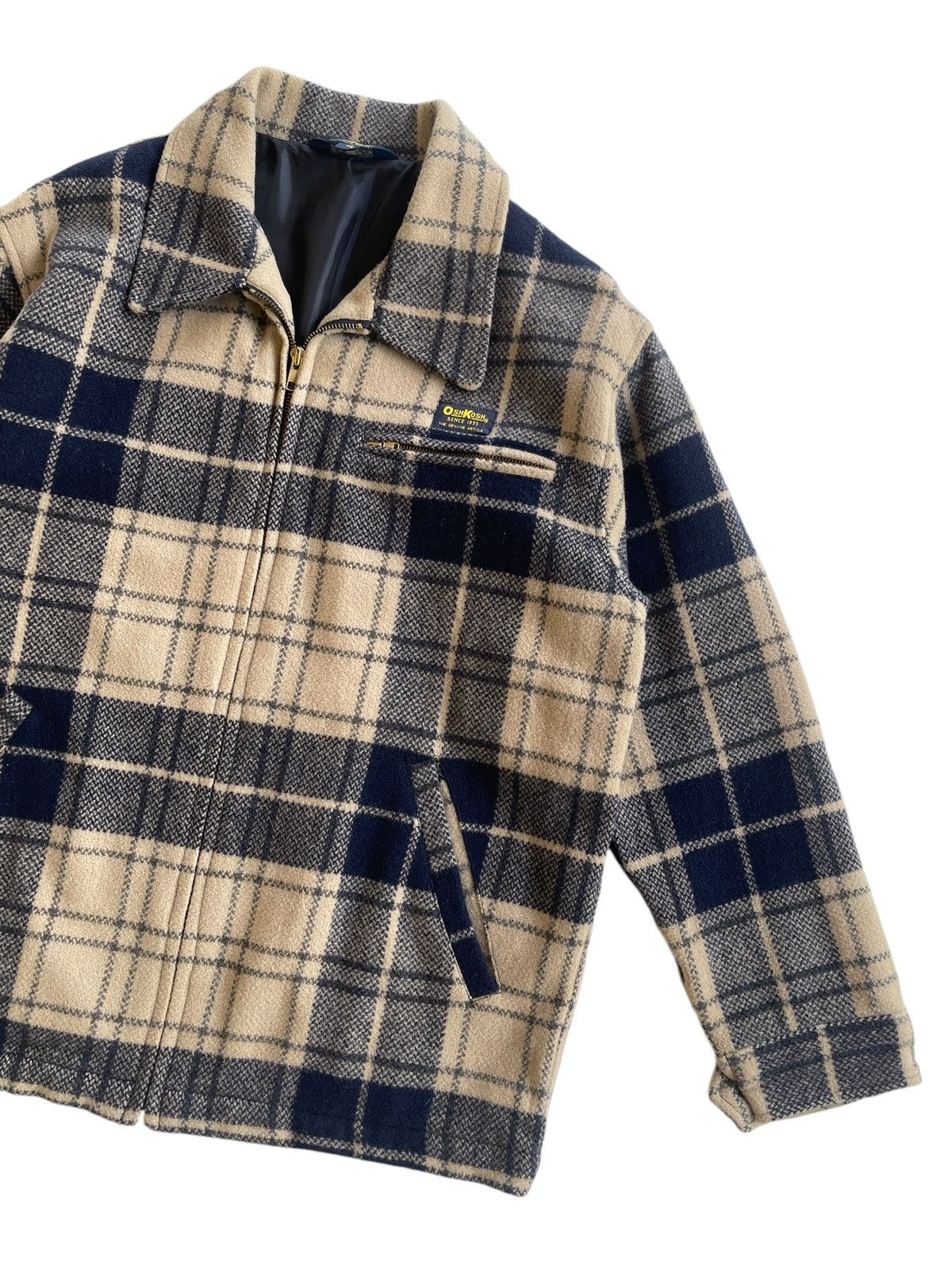 Japanese Brand Oshkosh Classic Wool Plaid Zipper Jacket Size US M / EU 48-50 / 2 - 5 Thumbnail