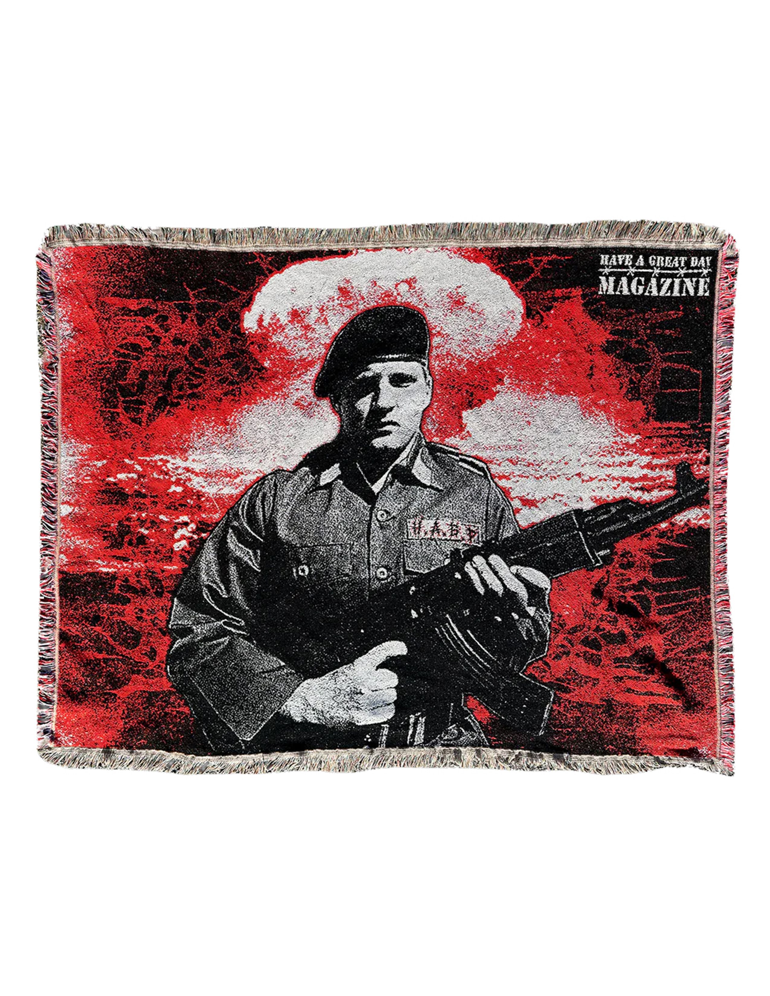Asspizza HAVE A GREAT DAY MAGAZINE Woven Soldier Blanket Size ONE SIZE - 1 Preview