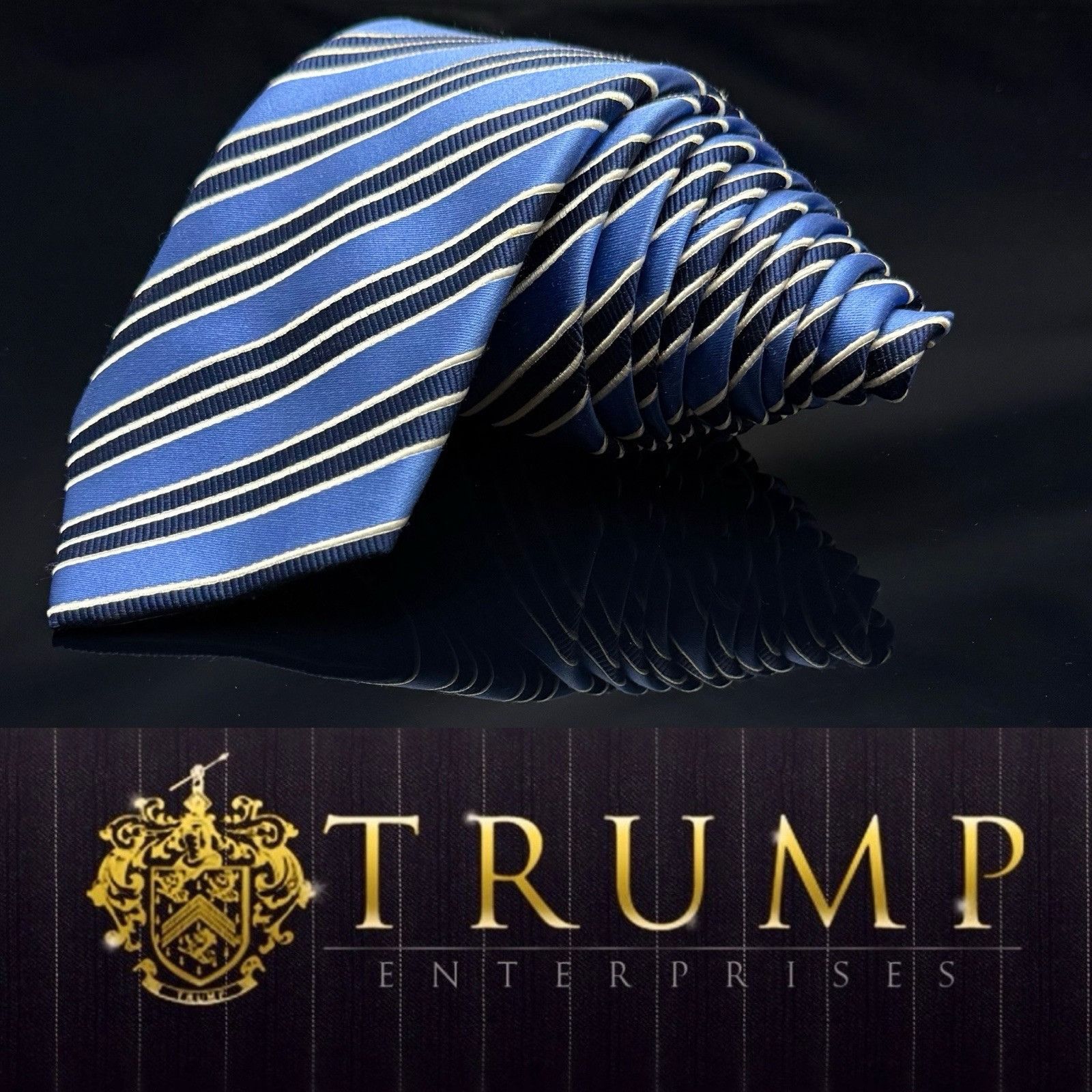 Donald Trump Donald J. Trump Men’s Tie Blue Striped Width 3” Length 60” Size ONE SIZE - 1 Thumbnail