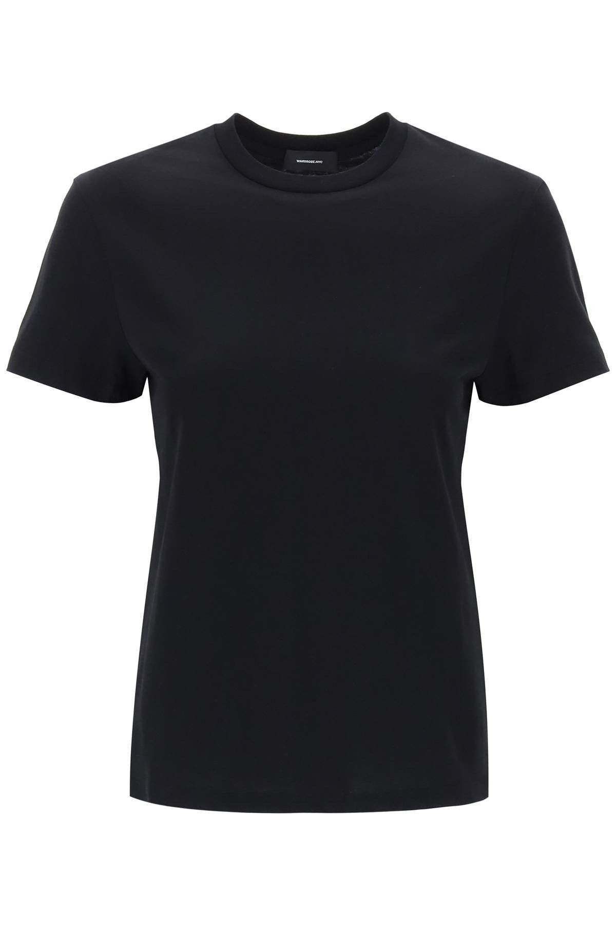 image of Wardrobe NYC Wardrobe.nyc Boxy Crewneck T in Black, Women's (Size 2XS)