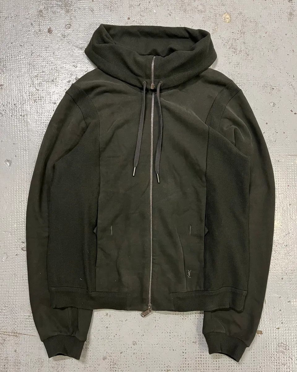 Yves Saint Laurent 2000s Yves Saint Laurent Khaki High Collar Zip-up Sweater Size US M / EU 48-50 / 2 - 5 Thumbnail