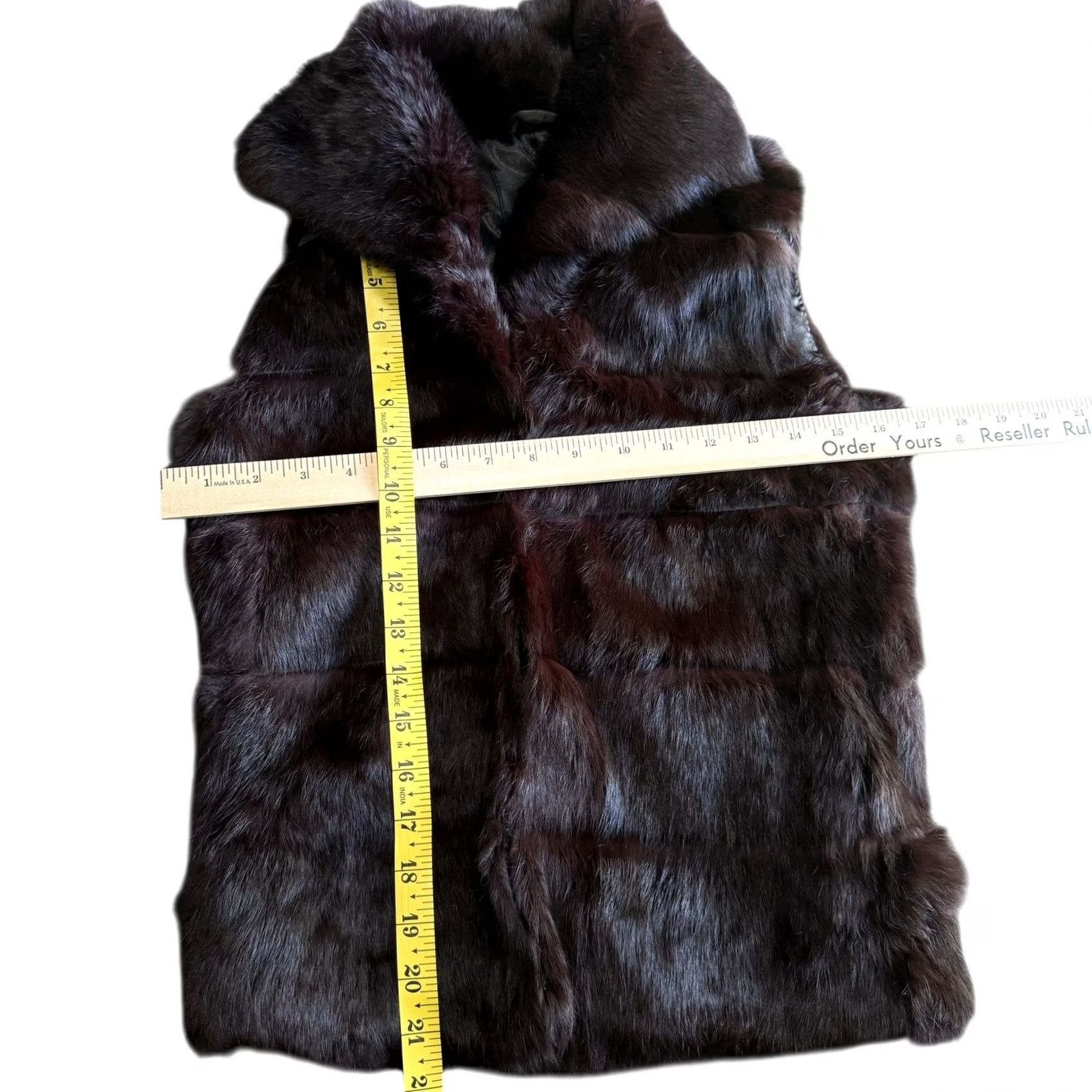 Vintage Arden B. Rabbit Fur Vest Sleeveless Shawl Collar Brown VV Vest, Women, S Size S / US 4 / IT 40 - 4 Thumbnail