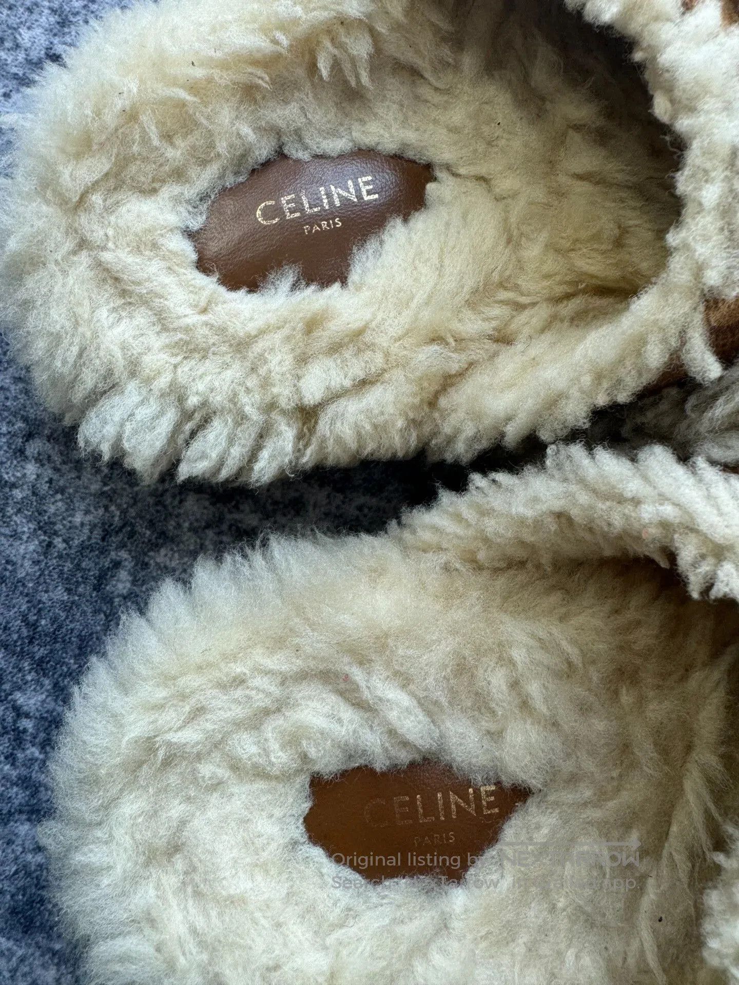 Celine Celine Triomphe Teddy Slippers. Size US 6 / IT 36 - 4 Thumbnail