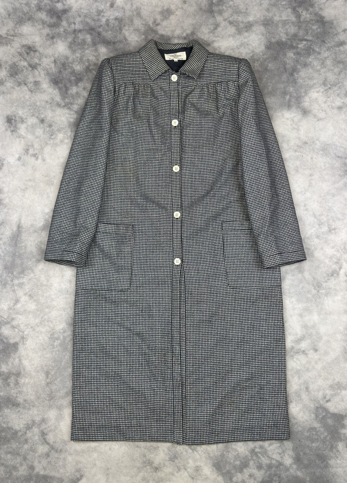 RED Valentino × Valentino Valentino Coat Black and White checker 80s Vintage Italy Size XL / US 12-14 / IT 48-50 - 1 Thumbnail