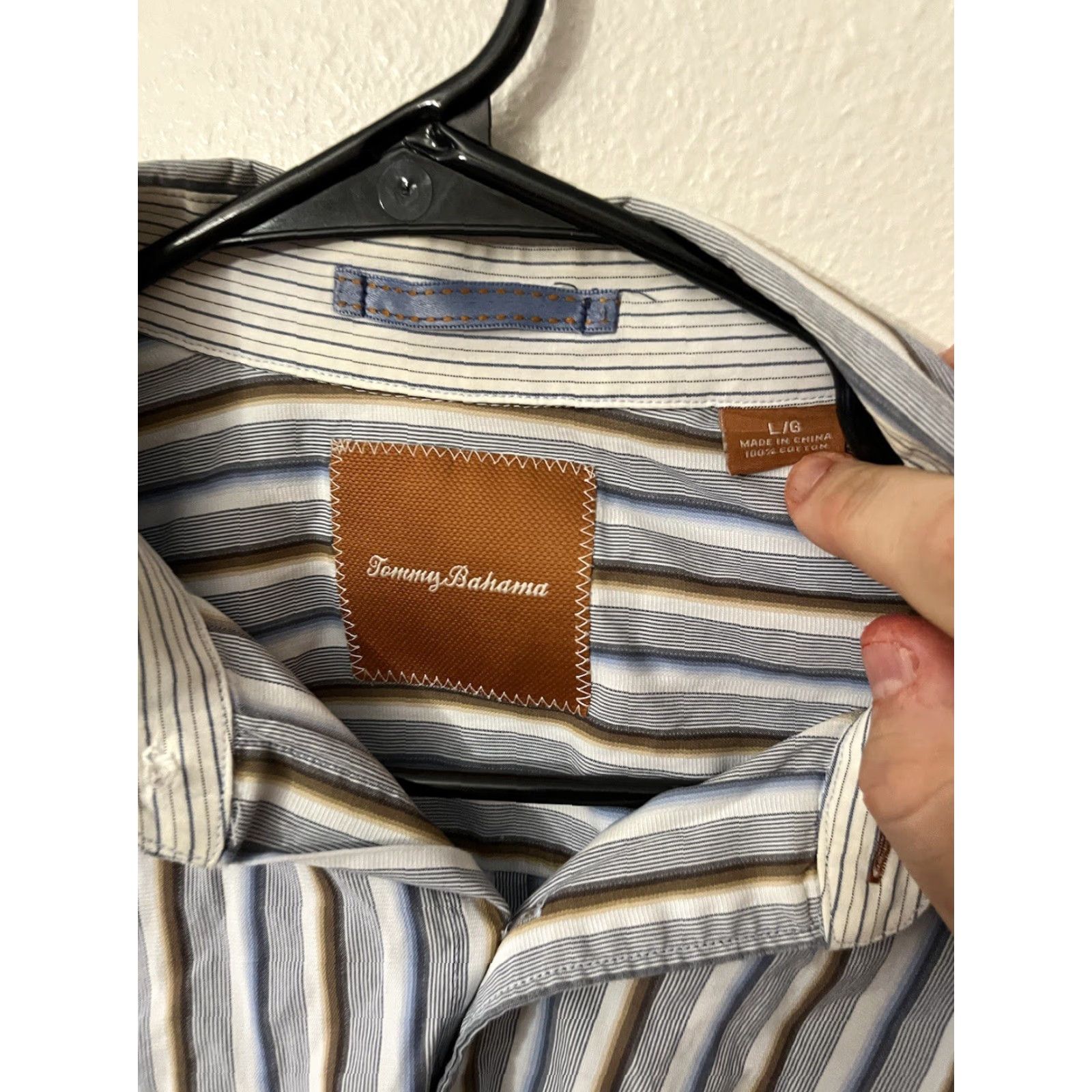 Tommy Bahama Tommy Bahama Shirt Adult L Blue Striped Button-Up Long Sleeve Casual Mens Size US L / EU 52-54 / 3 - 3 Thumbnail