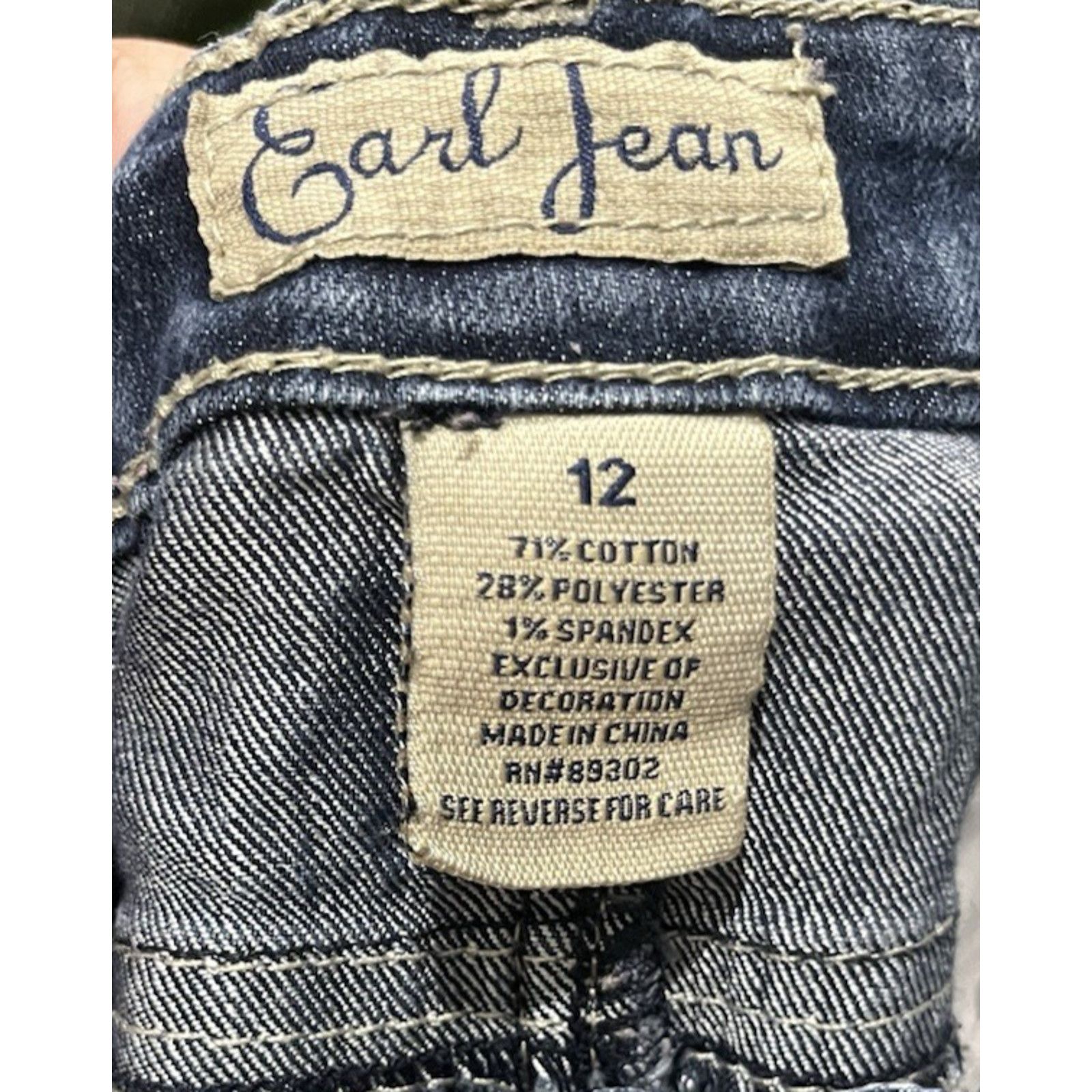 Earl Jeans Earl Jean Iron Cross Rhinestone Pocket Denim Shorts Y2K 12 Size 34" / US 12 / IT 48 - 5 Thumbnail