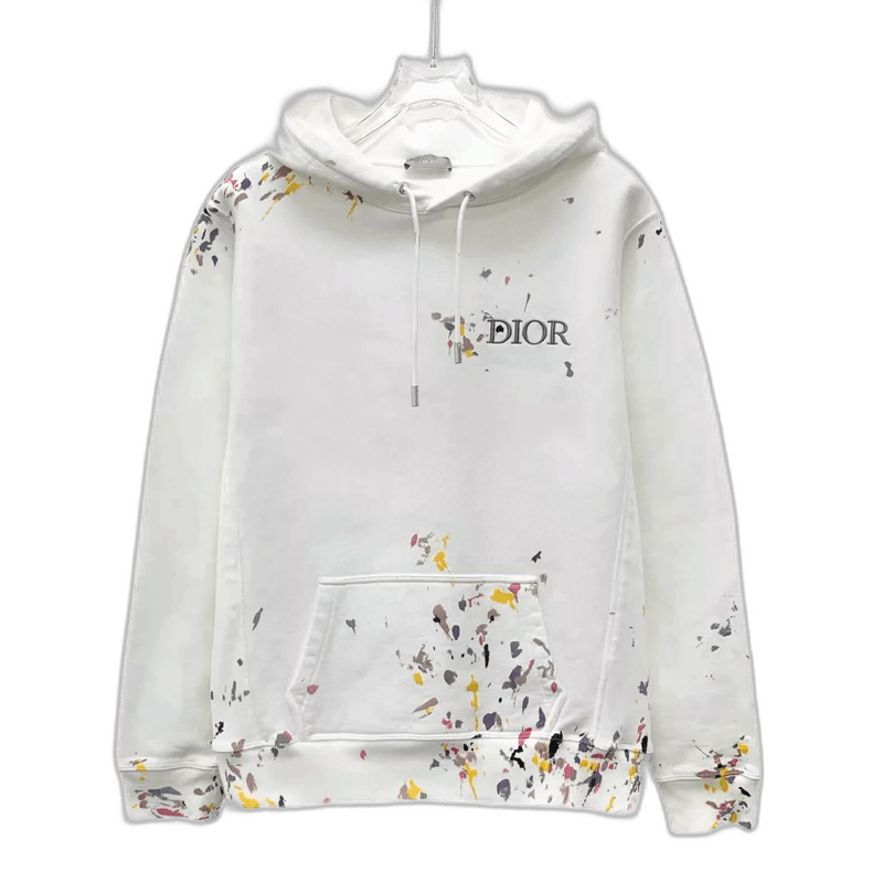 Dior Dior White Logo Hoodie with Color Splash Size XS / US 0-2 / IT 36-38 - 1 Thumbnail