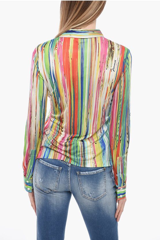 Dsquared2 og1mm0624 Standard Jersey Shirt in Multicolor Size L / US 10 / IT 46 - 2 Thumbnail