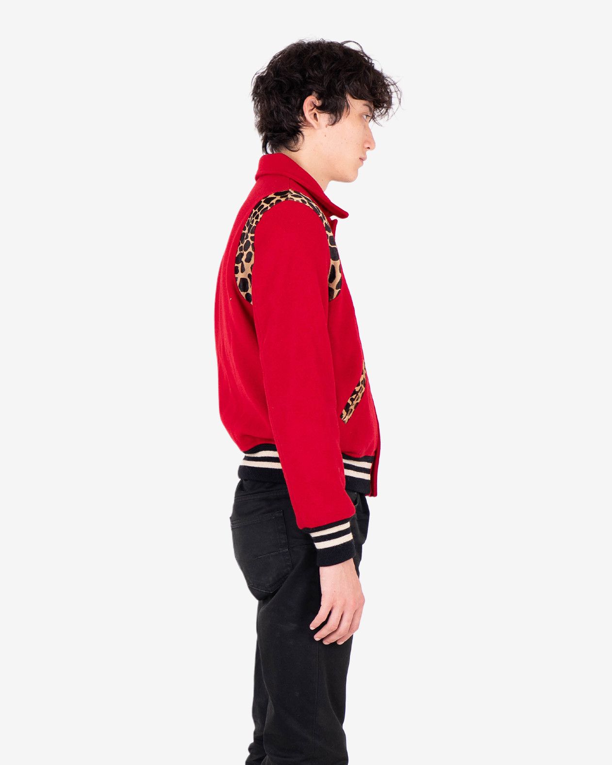 Saint Laurent Paris (50) Red Cheetah Teddy Jacket (FW14) Size US L / EU 52-54 / 3 - 8 Thumbnail