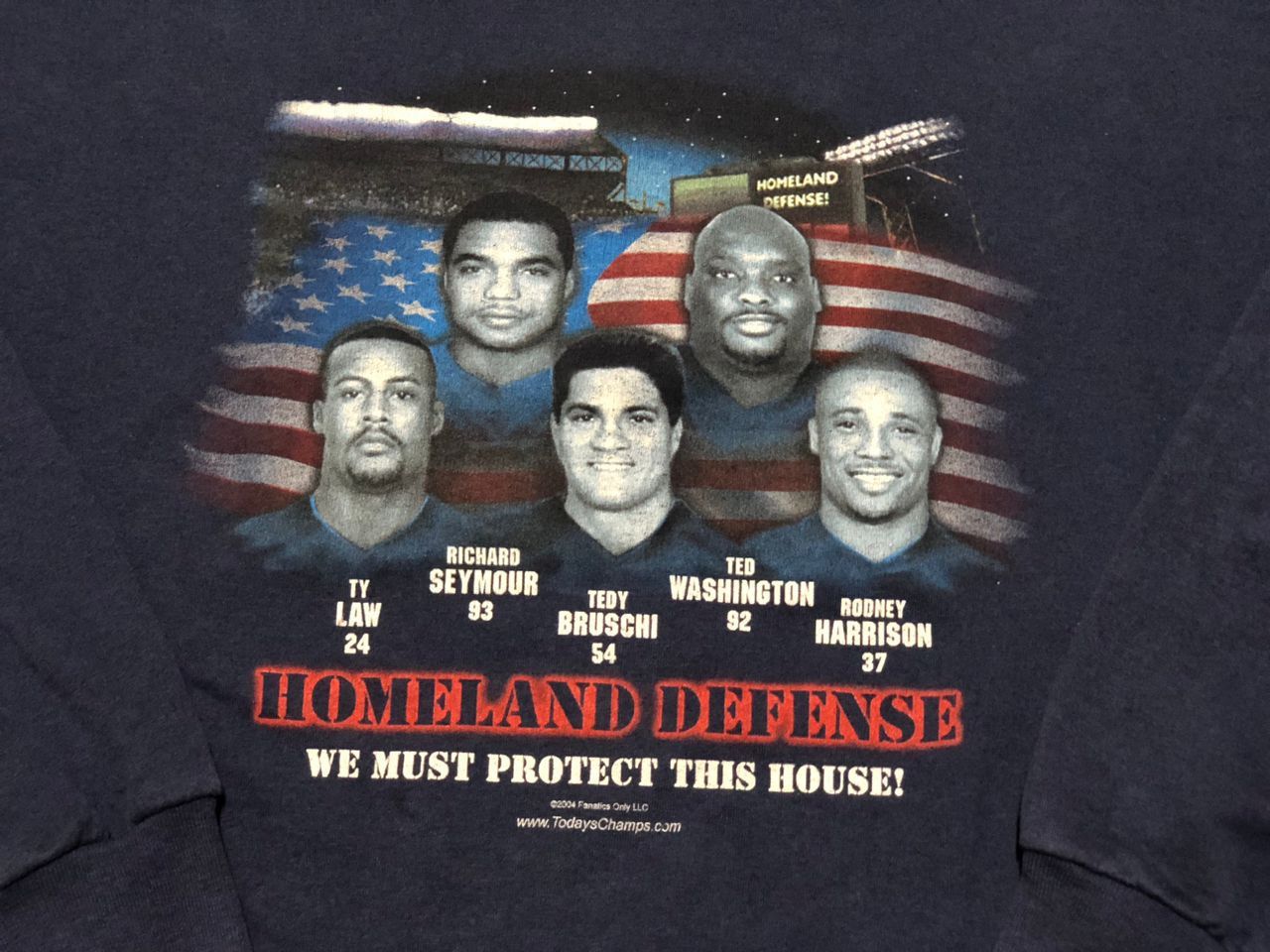 NFL HOMELAND DEFENSE PatriotsTEDY BRUSCHI TY LAW RODNEY HARRISON Size US XL / EU 56 / 4 - 7 Thumbnail