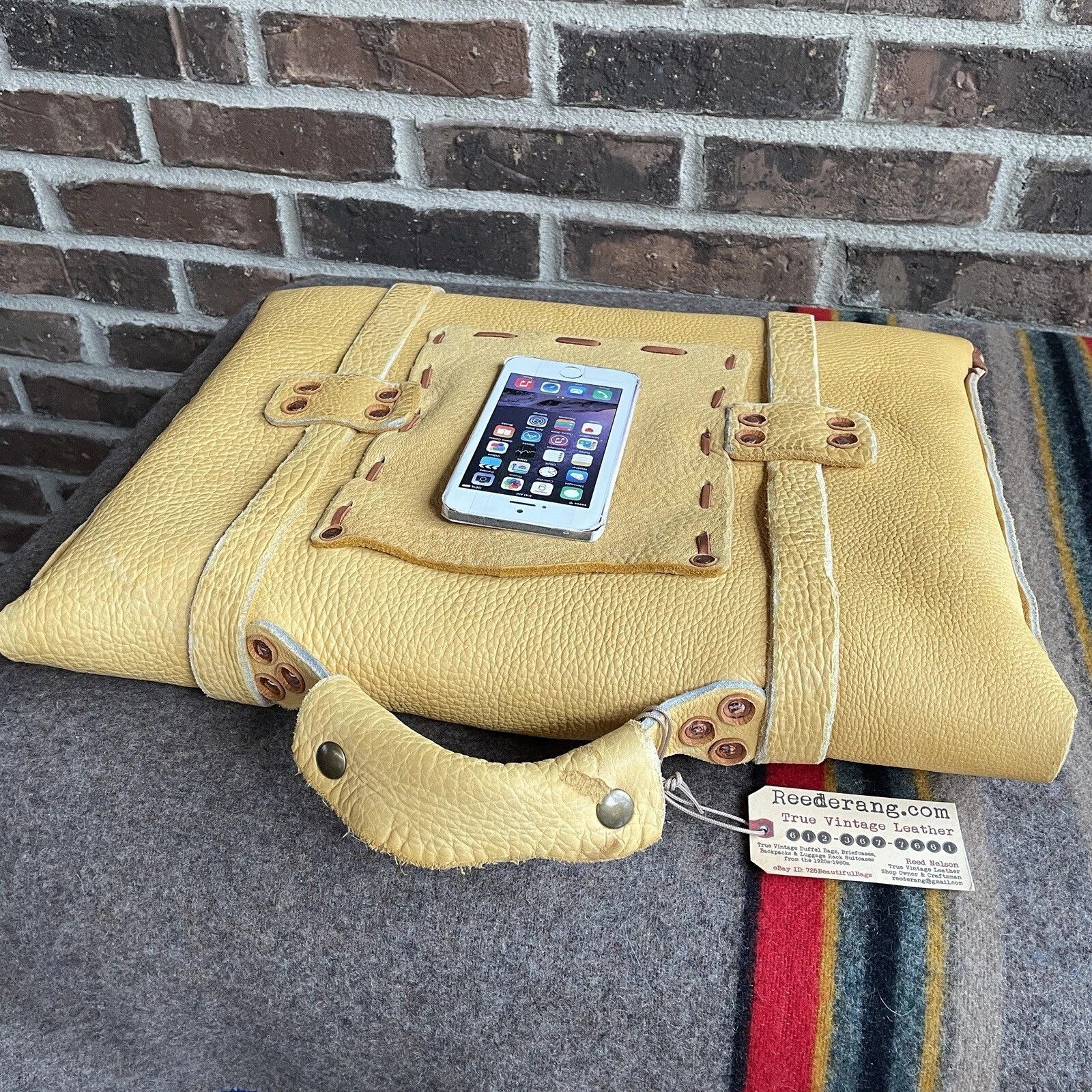 Handmade REEDERANG VINTAGE MOOSE LEATHER MACBOOK BRIEFCASE BAG R$3498 Size ONE SIZE - 4 Thumbnail