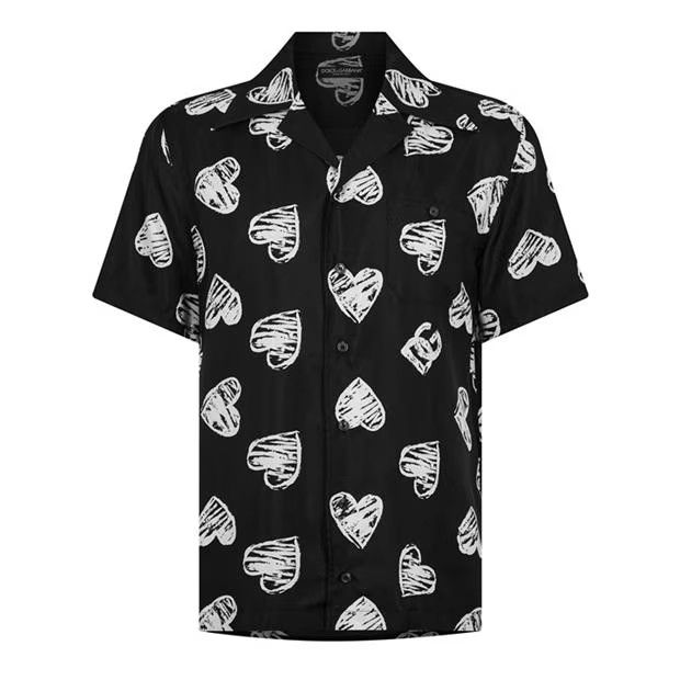 image of Dolce Gabbana O1G2R1Mq0324 Shirts In Black & White in Black/White, Men's (Size XS)