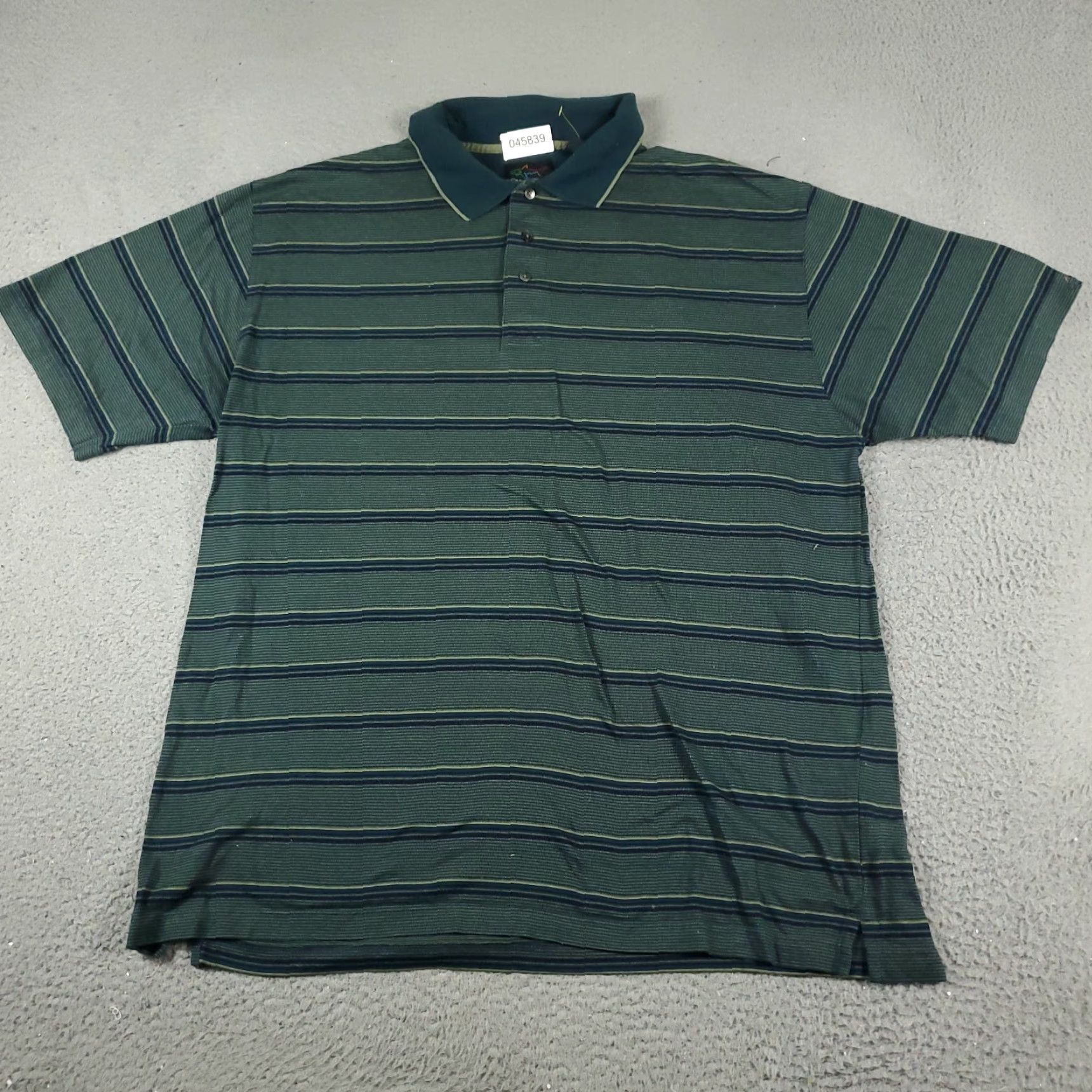 Vintage Greg Norman Polo Shirt Mens XL Green Striped Cotton Golf Casual Short Sleeve Size US XL / EU 56 / 4 - 2 Thumbnail