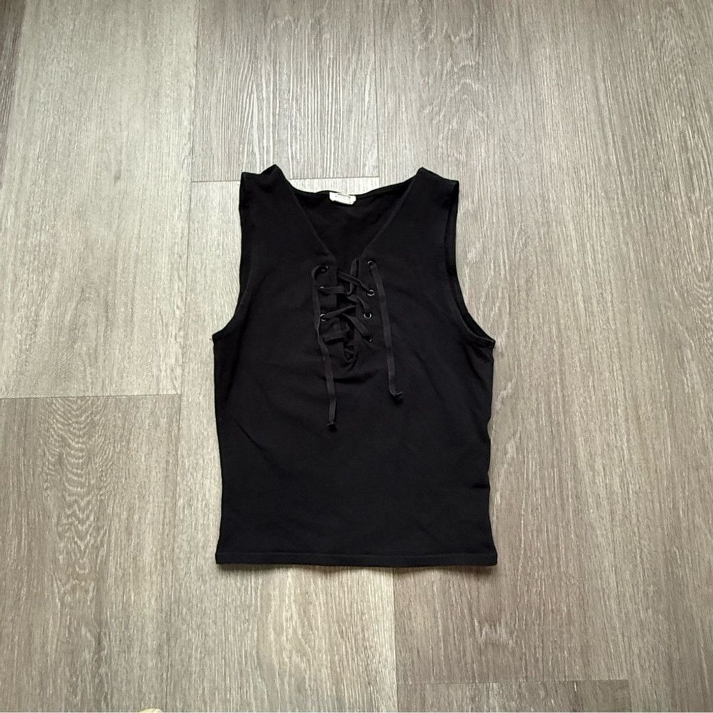 Garage Garage Black Tie Front Muscle Tee Size XS / US 0-2 / IT 36-38 - 1 Thumbnail