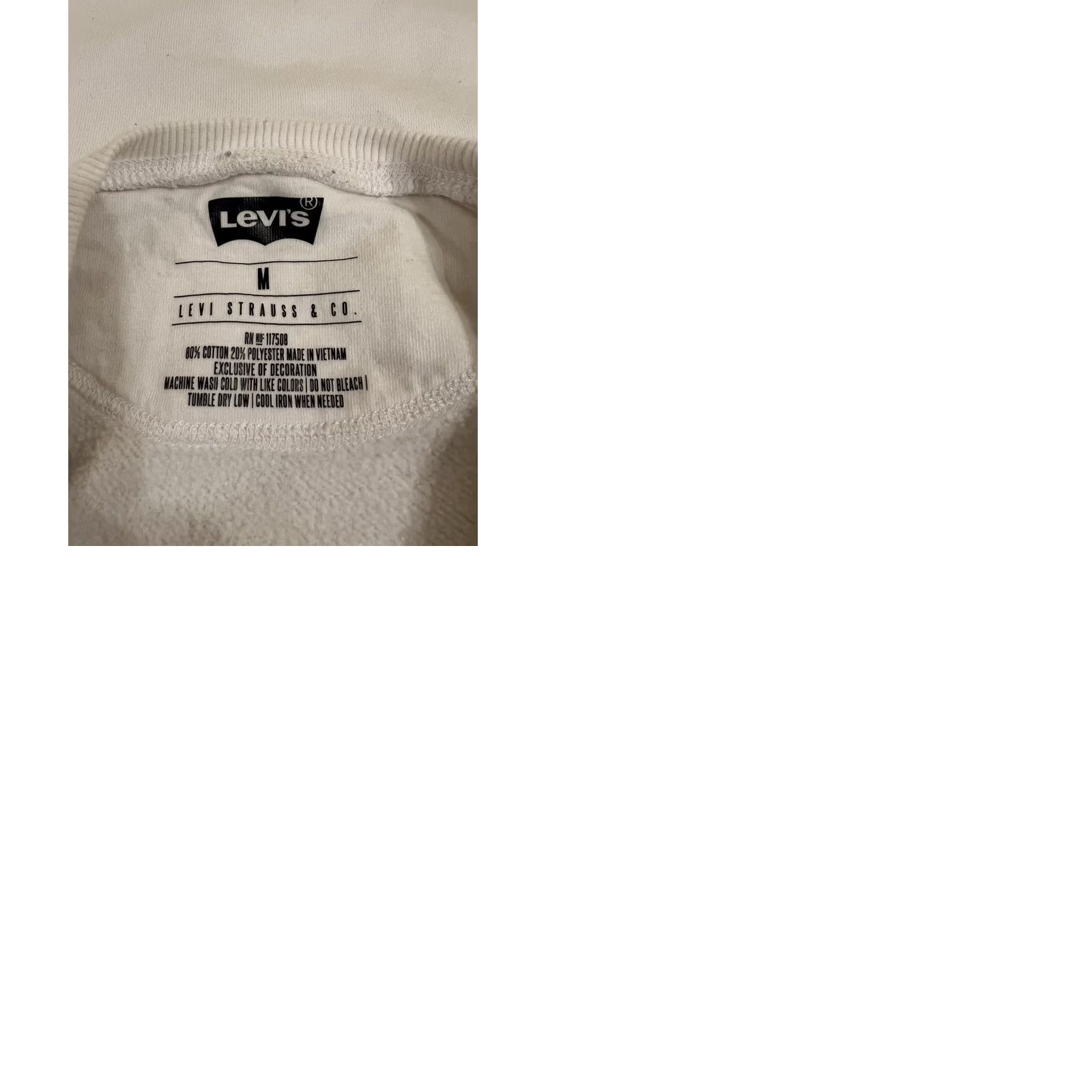 Levi's Levi's Sweatshirt White Crew Neck Pullover Logo Vintage? No - Men M Regular Size US M / EU 48-50 / 2 - 9 Thumbnail