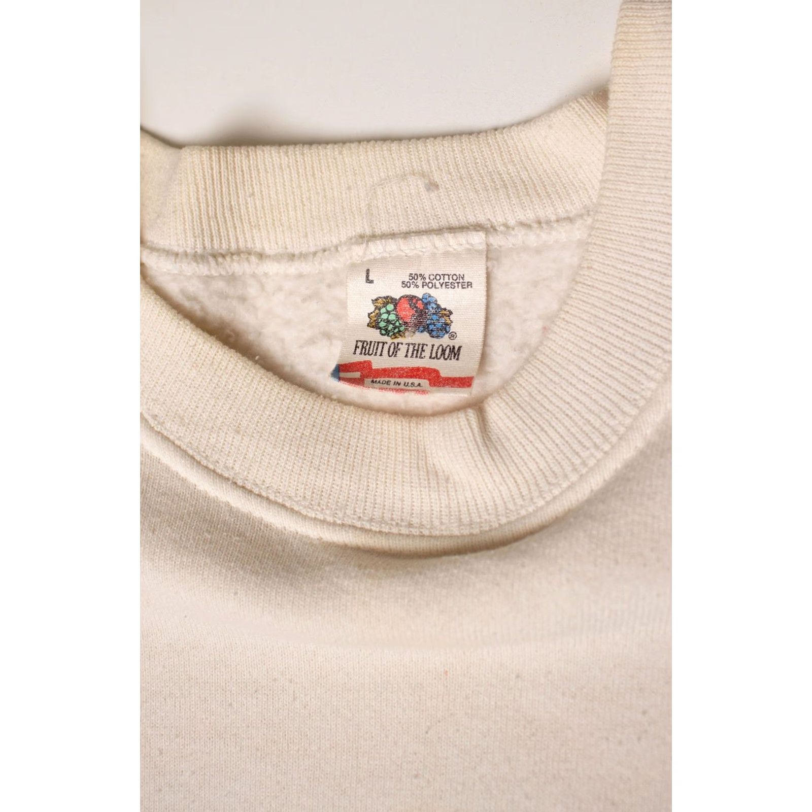 Fruit Of The Loom VINTAGE Maui Nix Surf Shop Sweatshirt 1990s Large White Womens Size US L / EU 52-54 / 3 - 3 Thumbnail