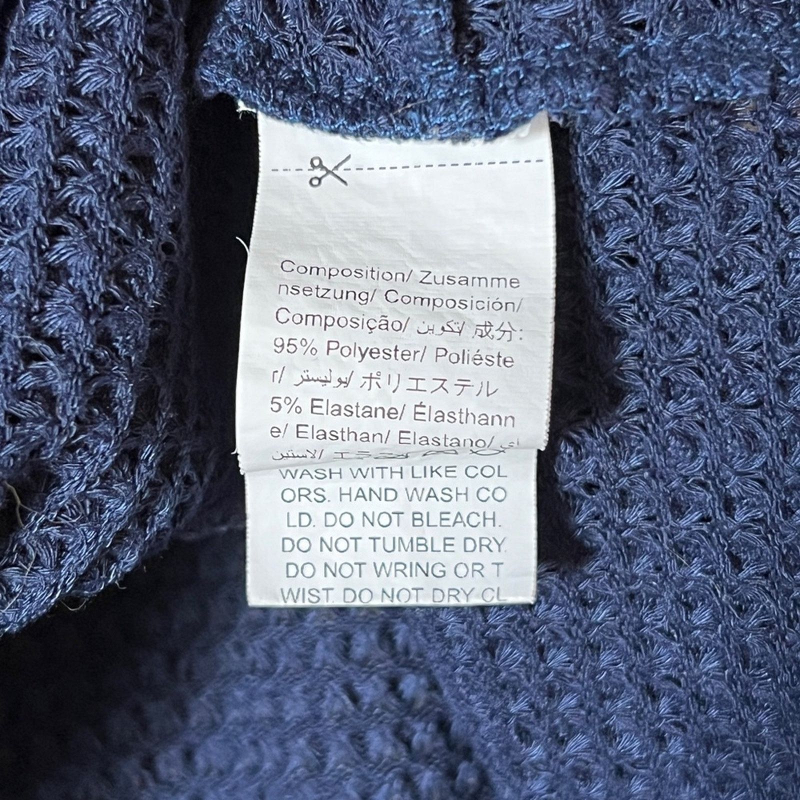 Other Emery Rose Short Sleeve Waffle Knit Pullover Top Navy Blue Size XL / US 12-14 / IT 48-50 - 4 Thumbnail