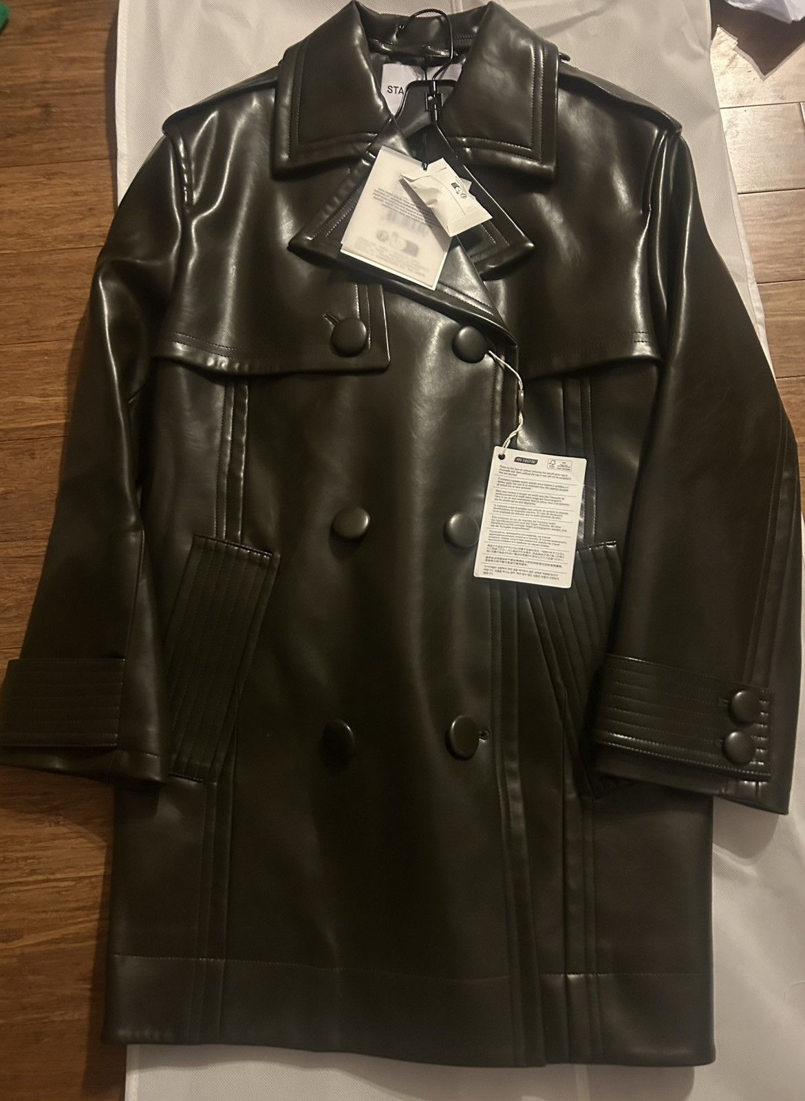 STAND STUDIO STAND STUDIO Flora trench coat Dark brown FR 36 MSRP $595 Size XS / US 0-2 / IT 36-38 - 4 Thumbnail