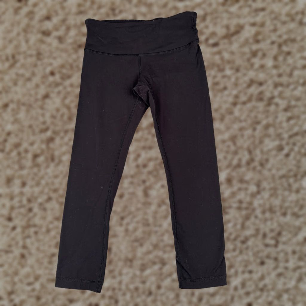 Lululemon Lululemon Wunder Under Cropped Pants Women's 4 Black Yoga Workout Activewear Stretch Skinny Size 27" / US 4 / IT 40 - 1 Thumbnail