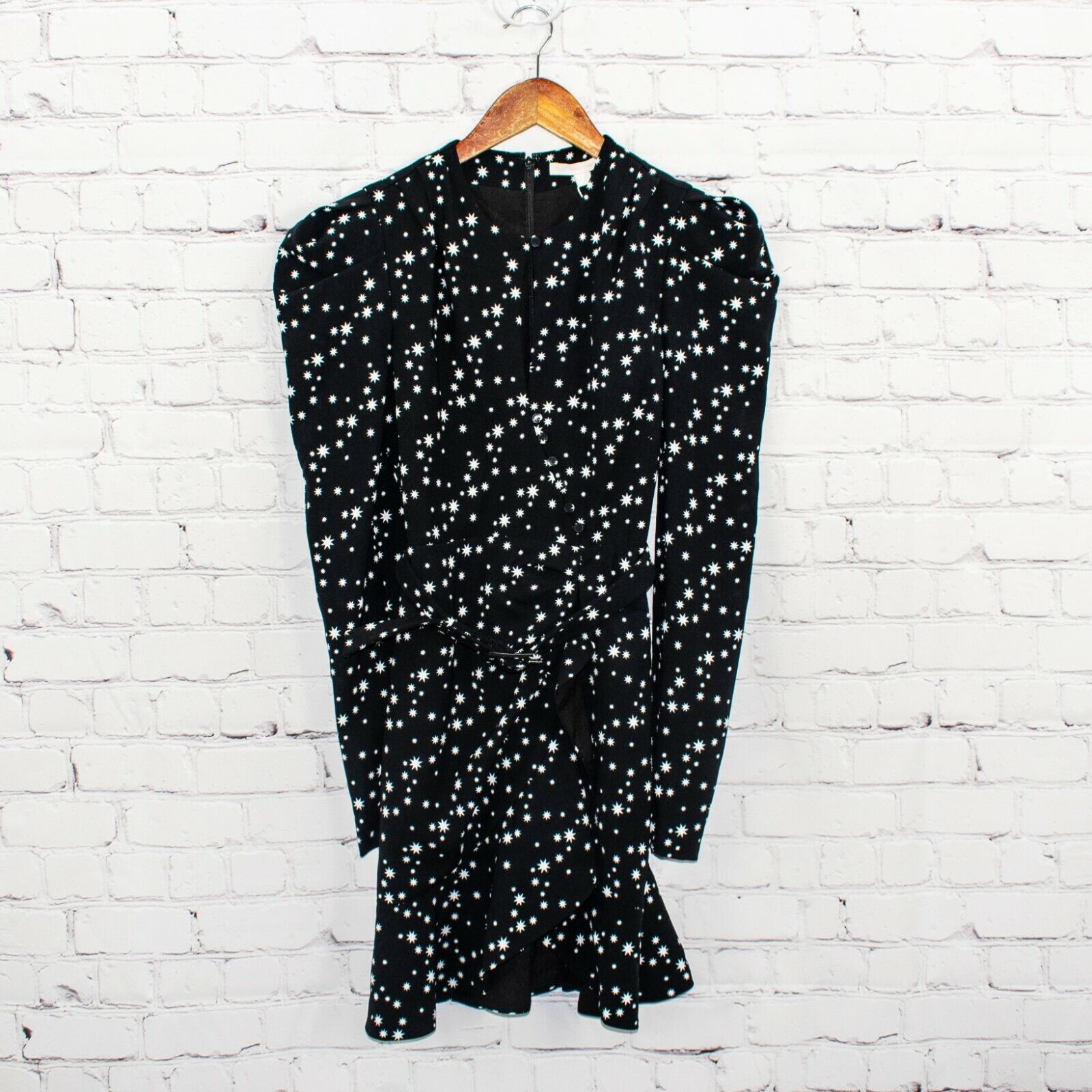 Jonathan Simkhai Jonathan Simkhai Star Print Wrap Dress Black size 0 NWT $465 Size XS / US 0-2 / IT 36-38 - 6 Thumbnail