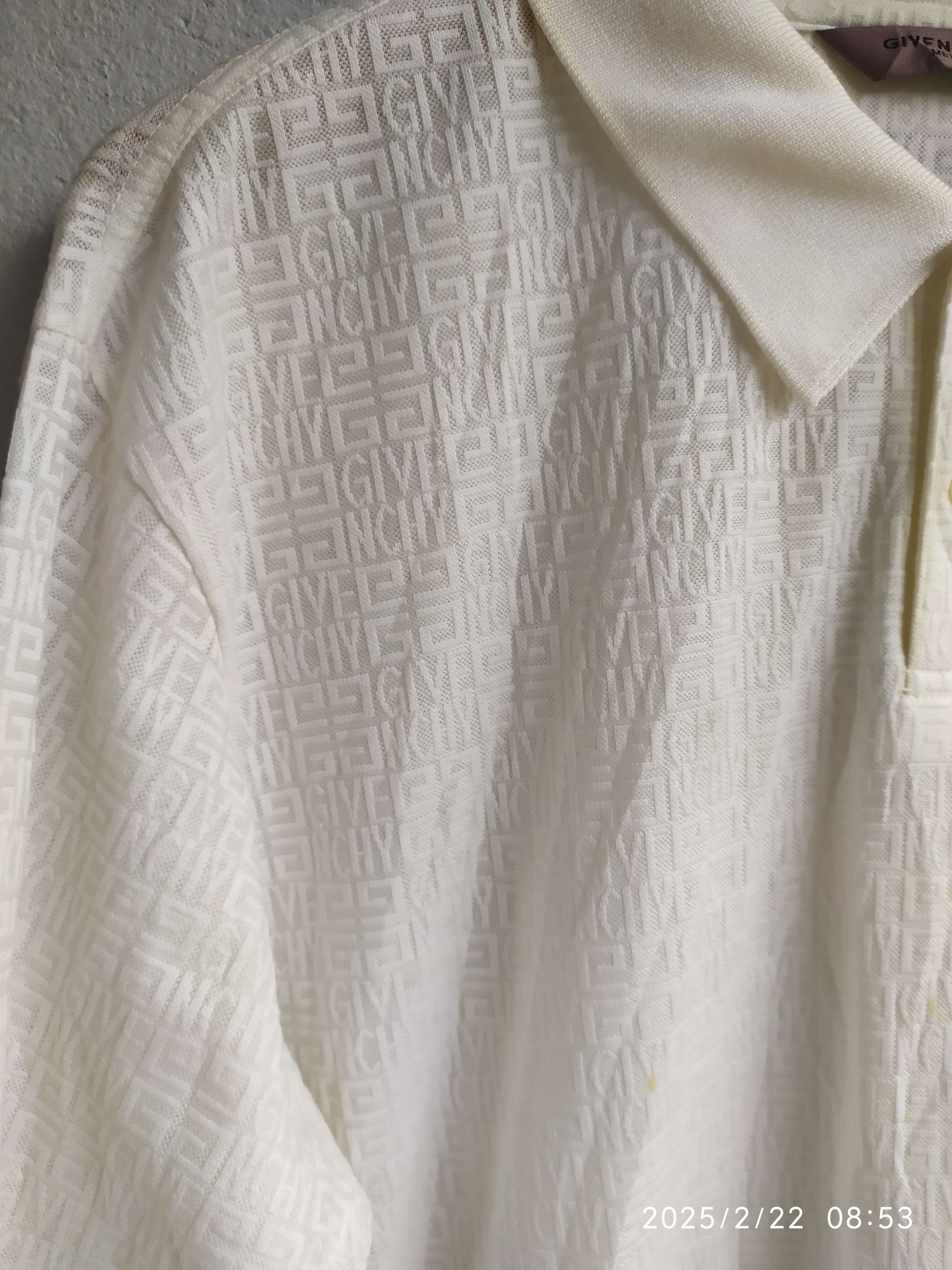 Givenchy × Vintage Givenchy Mesh Monogram Polo Shirt Size US L / EU 52-54 / 3 - 5 Thumbnail