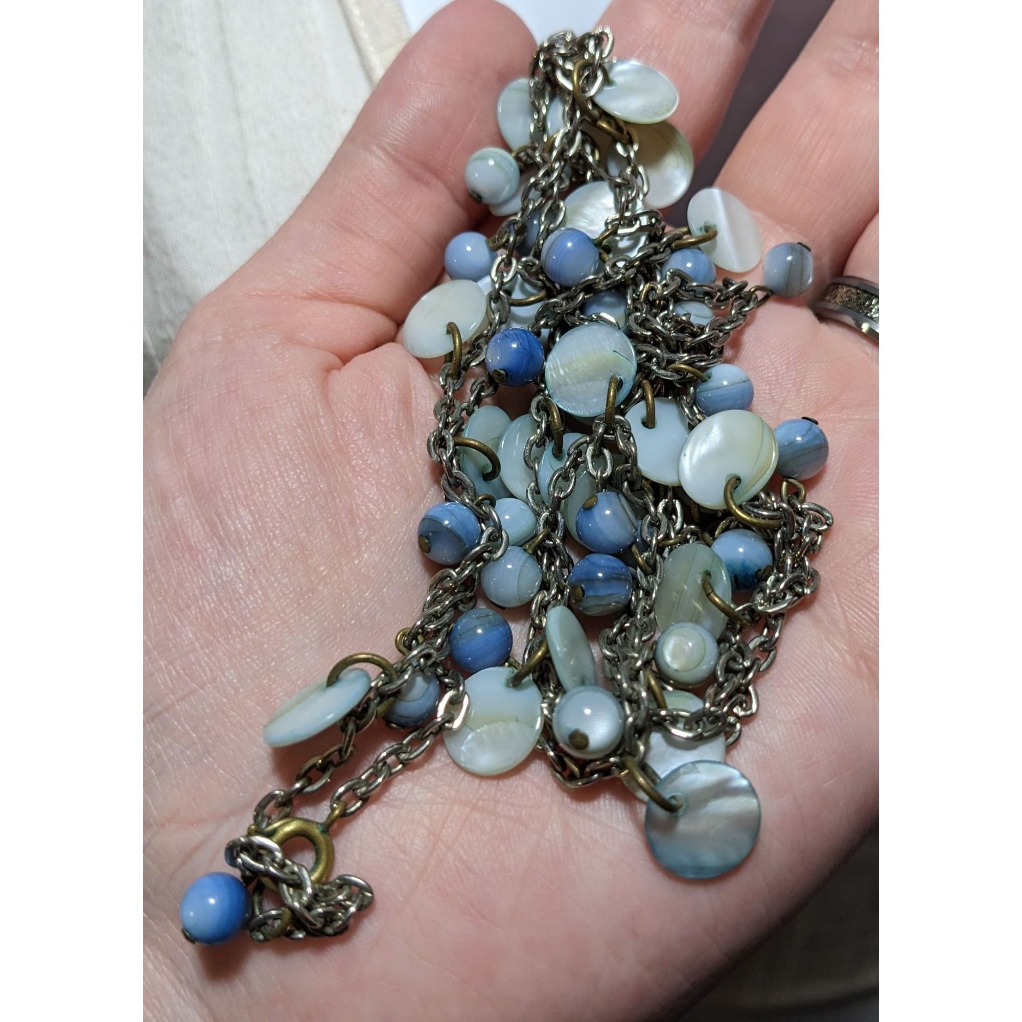 Other Beachy Blue Shell Beaded Opera Necklace Size ONE SIZE - 4 Thumbnail