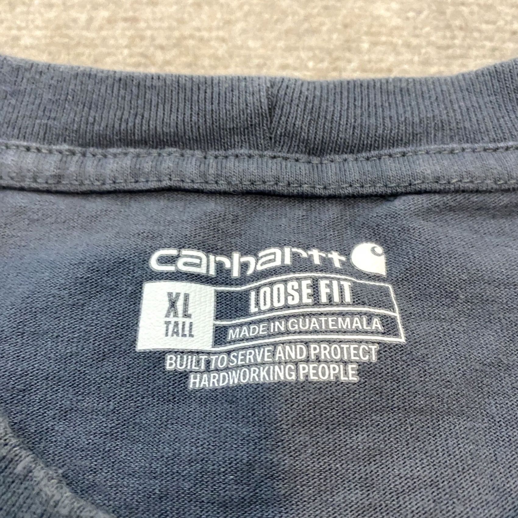 Carhartt Carhartt Pocket Shirt Mens XL Gray Distressed Grunge Logo K87 BLS Vintage Grunge All Seasons Heavyweight Cotton Shirt Mens XL Tall Size US XL / EU 56 / 4 - 5 Thumbnail