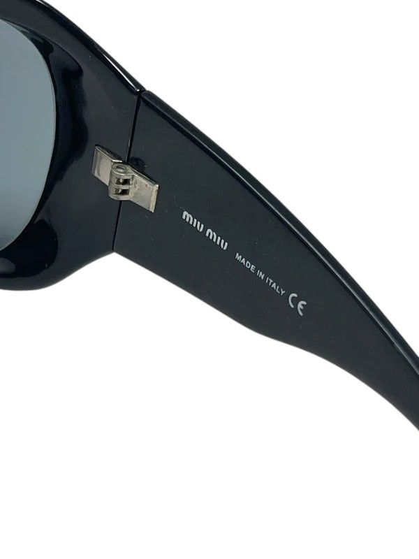Miu Miu Miu Miu SMU03F Black Shield Sunglasses, c. 2020s Size ONE SIZE - 8 Thumbnail