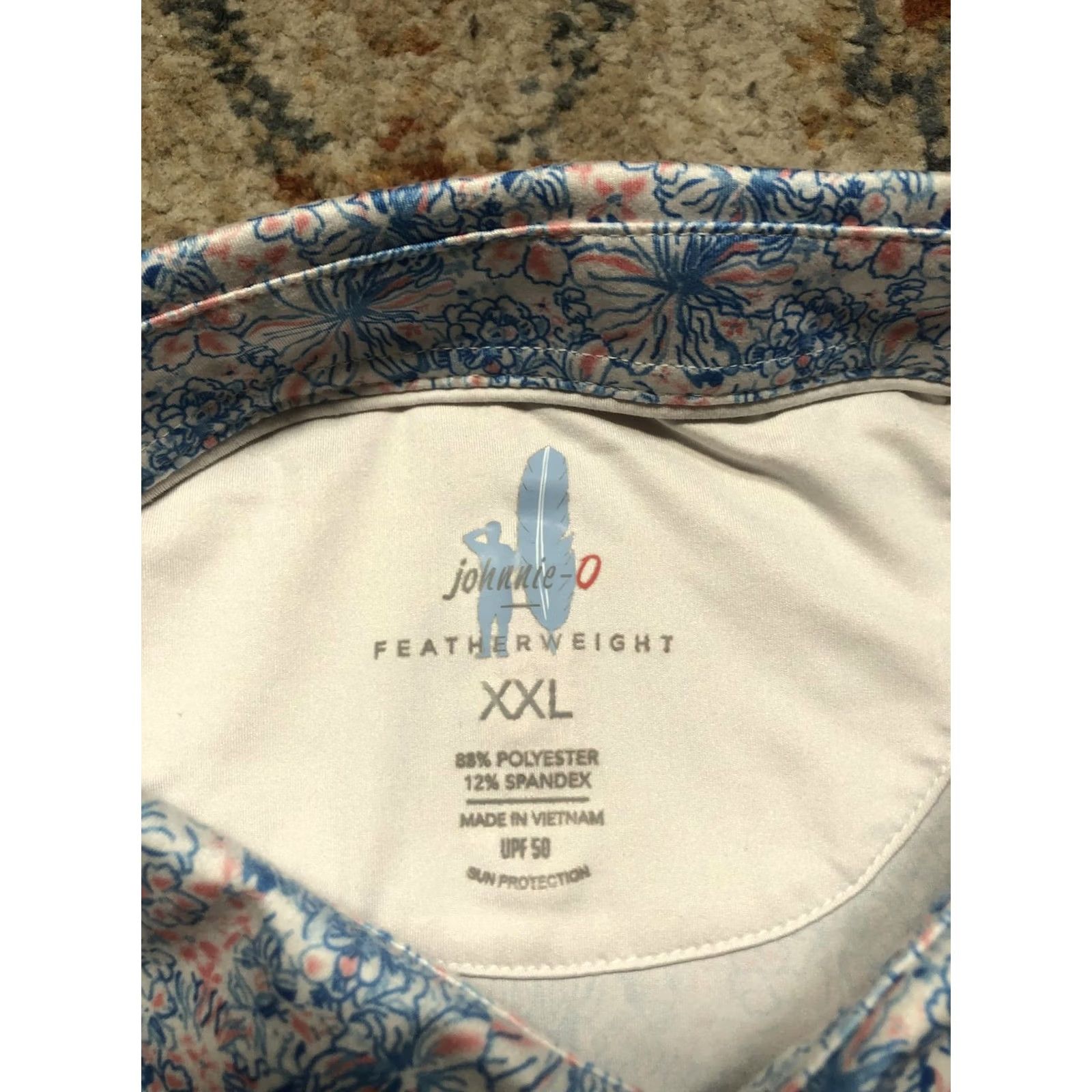 johnnie-O Johnnie-O Featherweight Golf Polo Shirt Mens Size 2XL Blue Floral Size US XXL / EU 58 / 5 - 7 Thumbnail