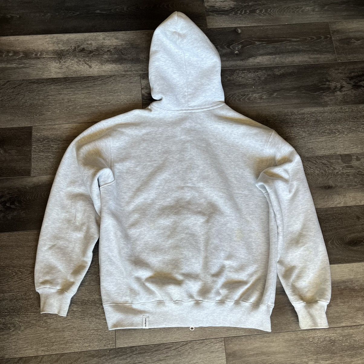 Japanese Brand Mahagrid Applique Stitched Logo Zip Up Hoodie Heather Grey Size US S / EU 44-46 / 1 - 2 Thumbnail