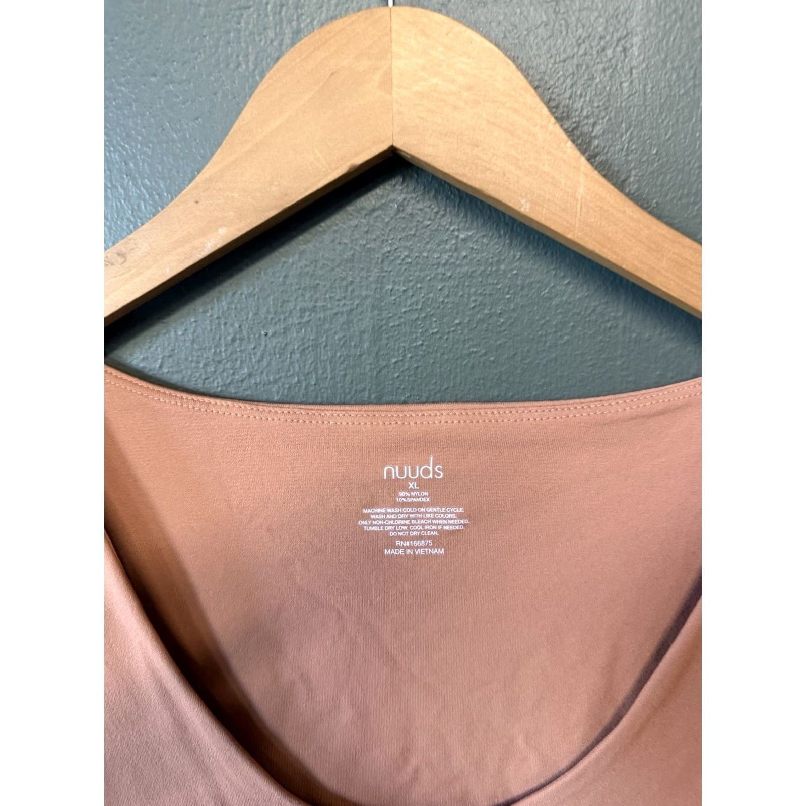 Vintage Nuuds Womens Light Brown Long Sleeve One Piece Top Size XL T-Shirt Scoop Neck Basic Size XL / US 12-14 / IT 48-50 - 3 Thumbnail