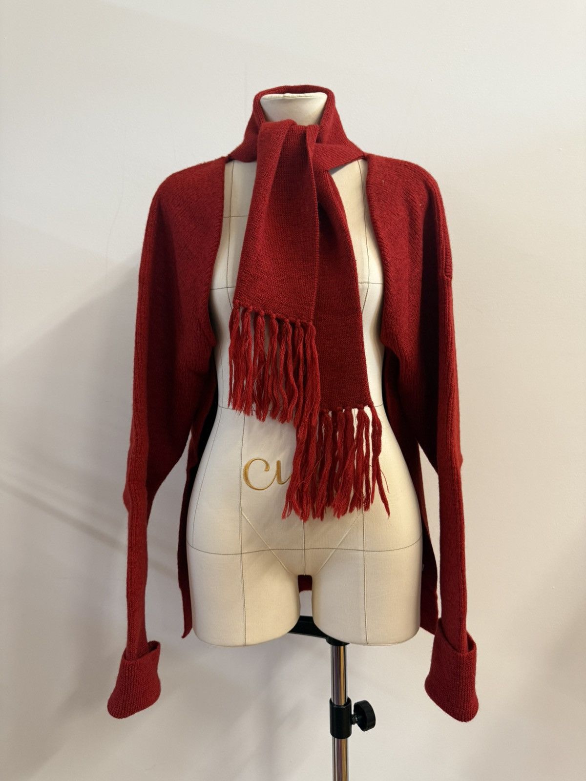 Maison Margiela MAISON MARGIELA SS17 100% Wool Scarf-Neck Cardigan — Size L Size L / US 10 / IT 46 - 1 Thumbnail