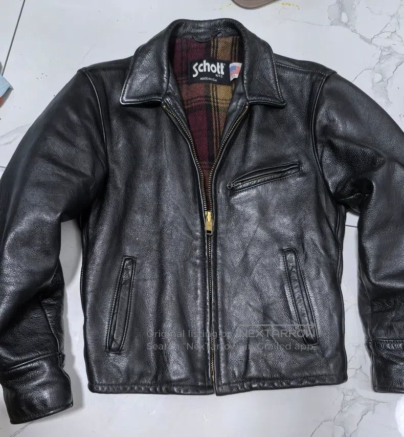 Schott Schott NYC Black Leather Jacket Size US XS / EU 42 / 0 - 1 Thumbnail