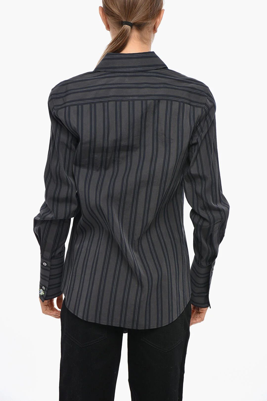 Tory Burch og1mm0426 Poplin Shirt in Grey Size S / US 4 / IT 40 - 3 Thumbnail