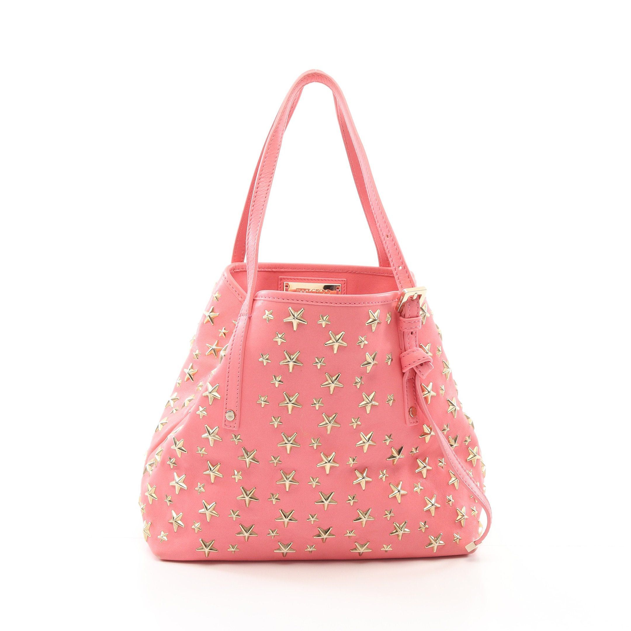 Jimmy Choo Jimmy Choo Sasha S Handbag Tote Bag Star Studs Leather Pink Size ONE SIZE - 1 Thumbnail