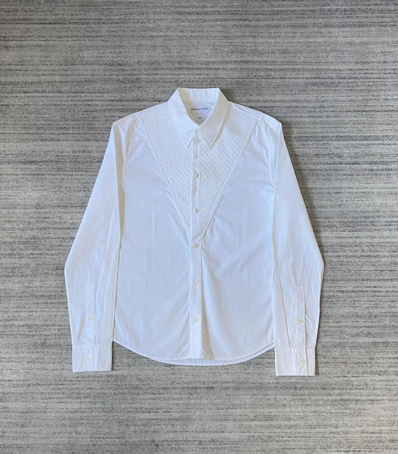 Bottega Veneta White Woven Shirt Jacket.